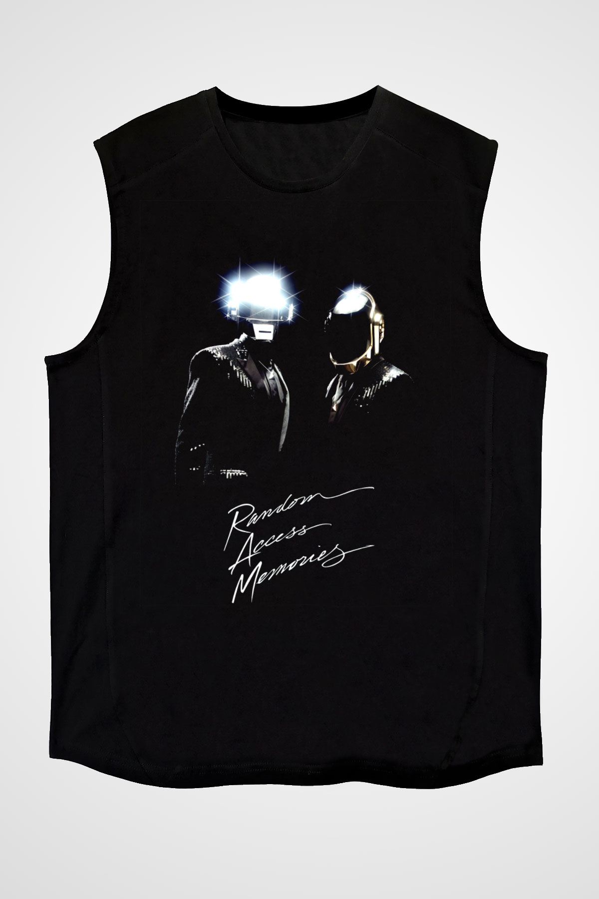 Daft Punk Siyah Unisex Kolsuz Tişört