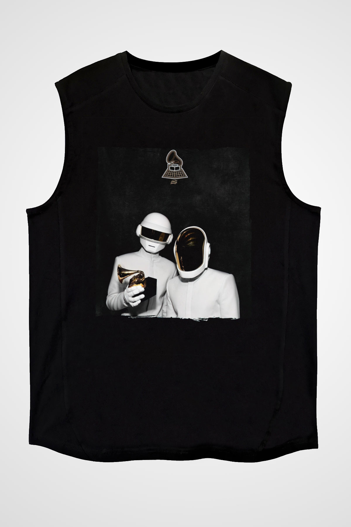 Daft Punk Siyah Unisex Kolsuz Tişört