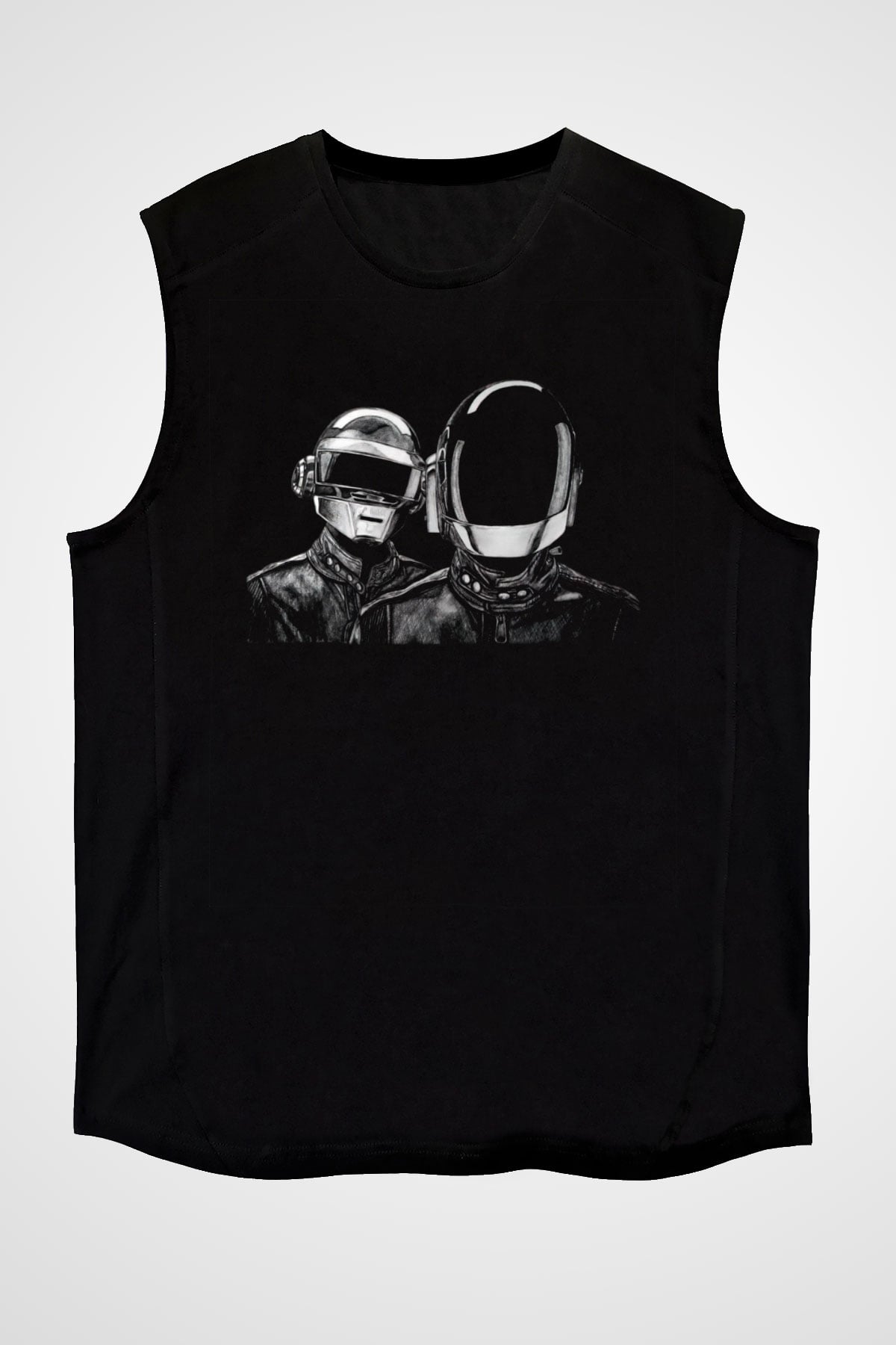 Daft Punk Siyah Unisex Kolsuz Tişört