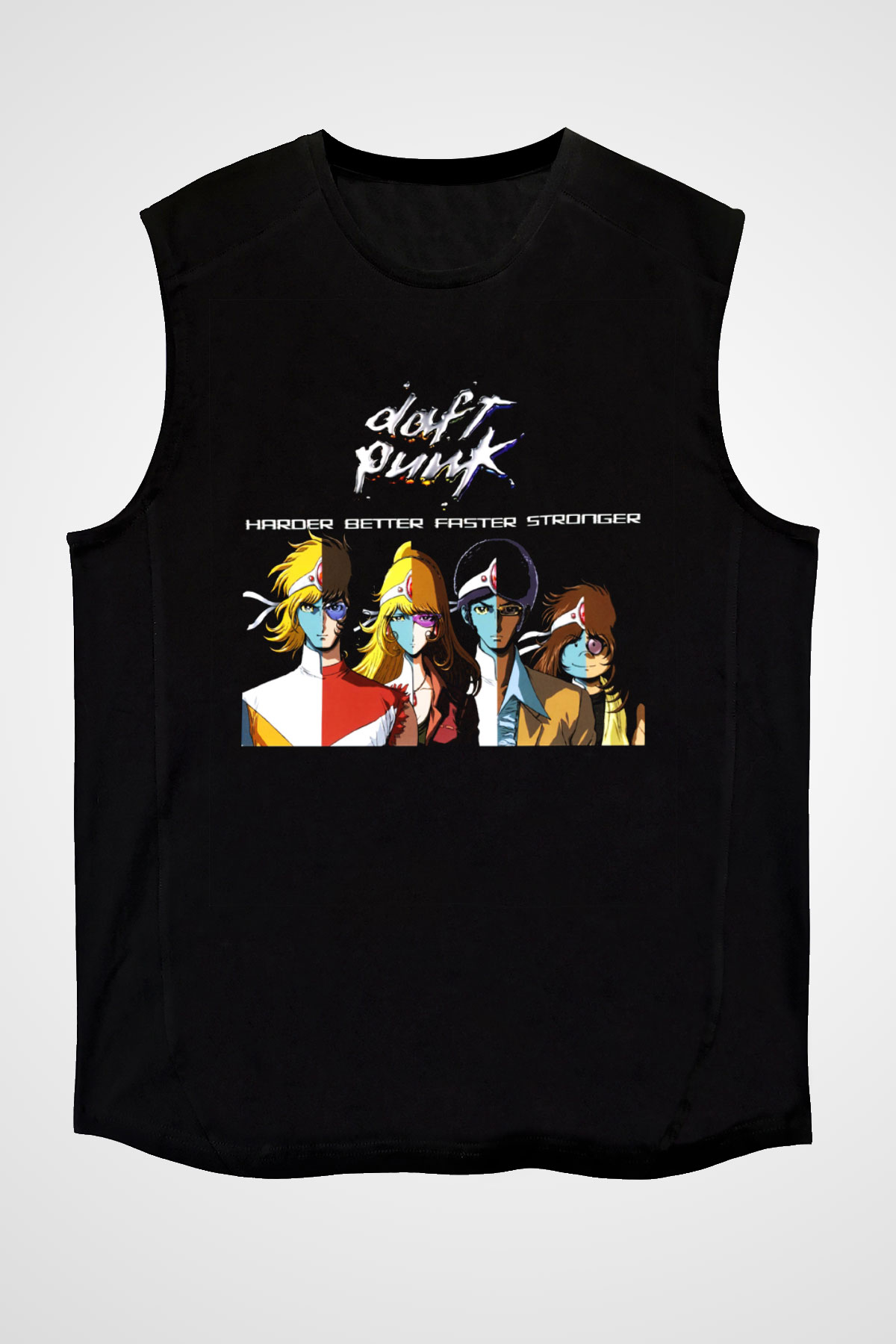 Daft Punk Siyah Unisex Kolsuz Tişört
