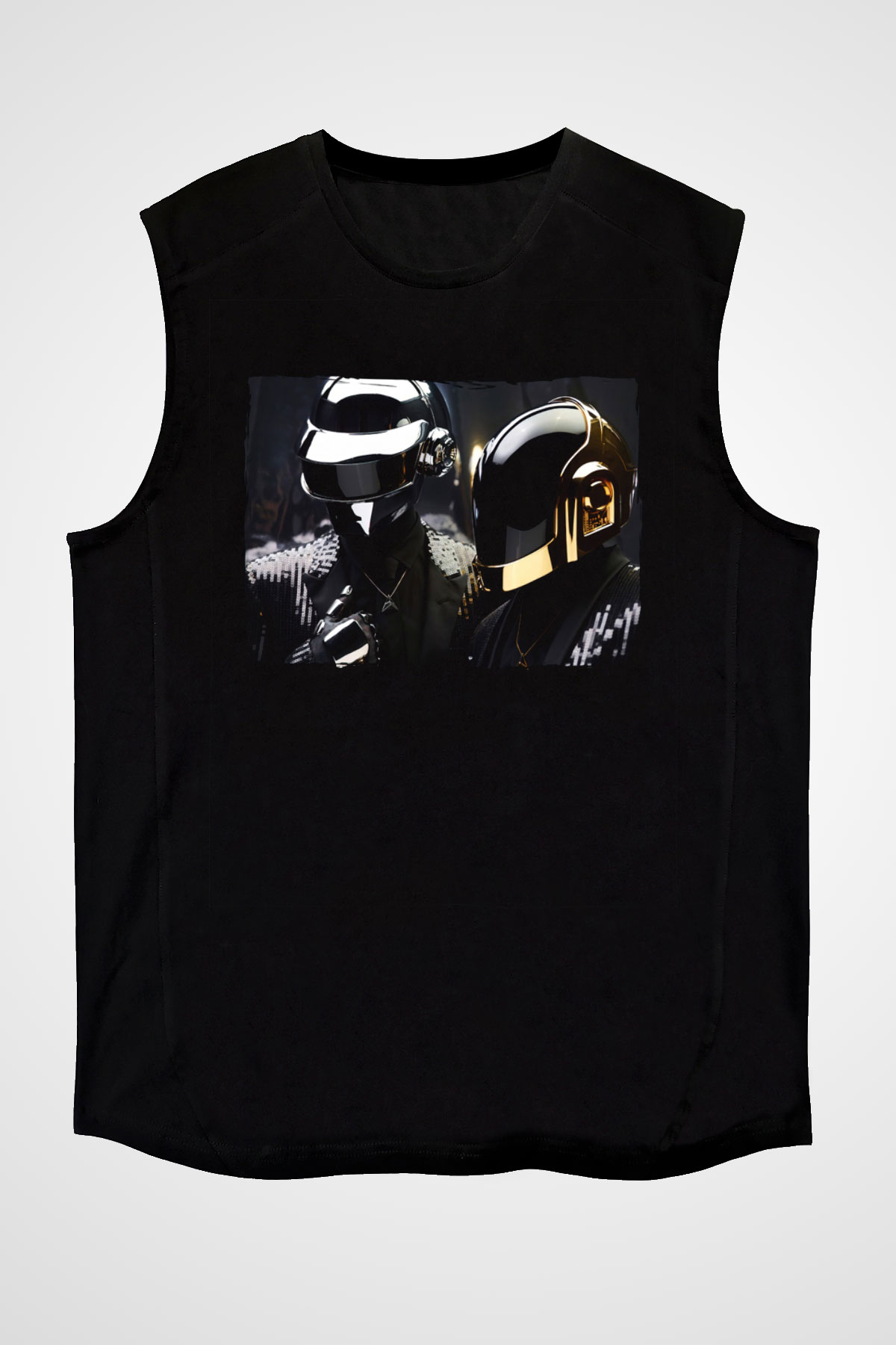 Daft Punk Siyah Unisex Kolsuz Tişört