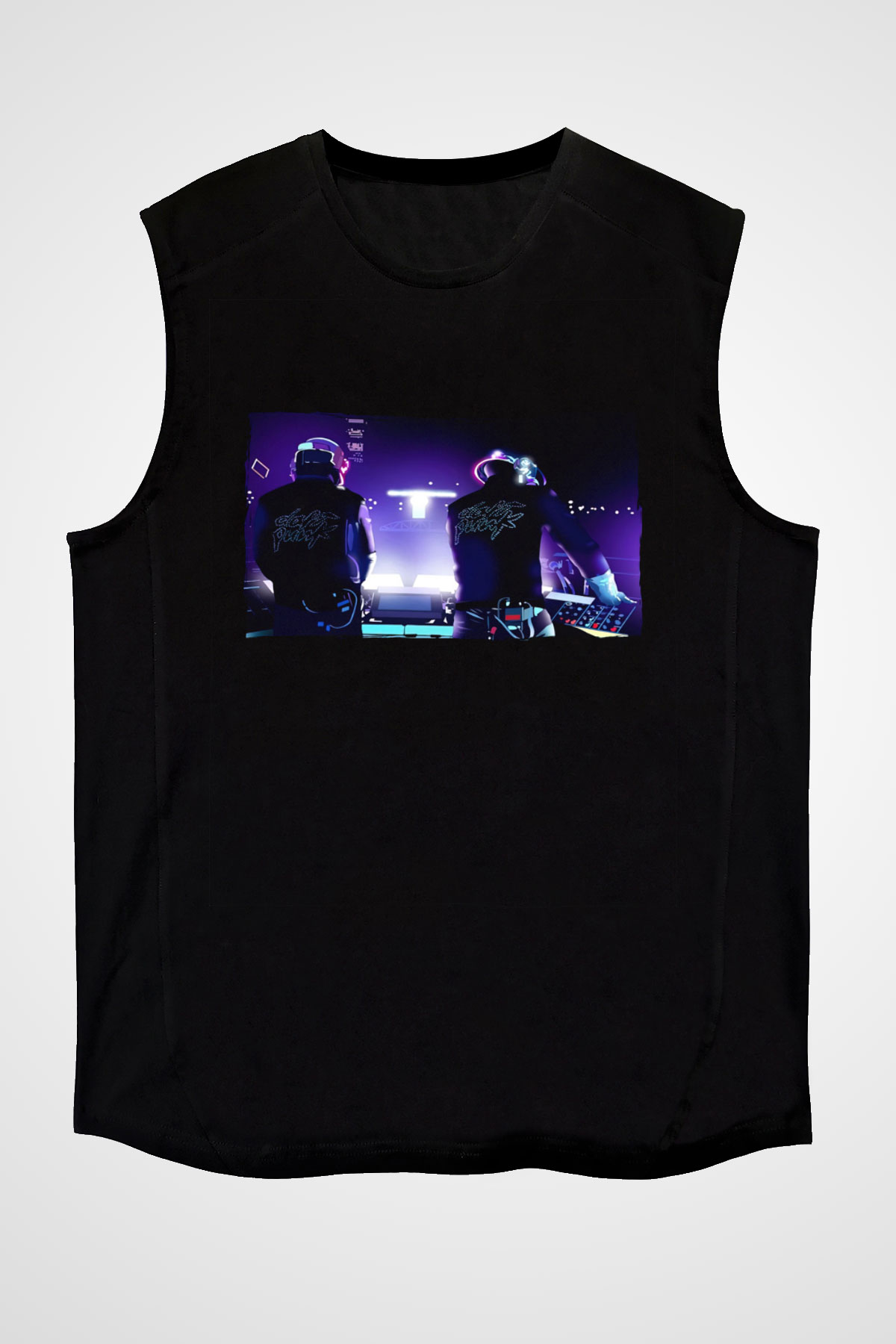 Daft Punk Siyah Unisex Kolsuz Tişört
