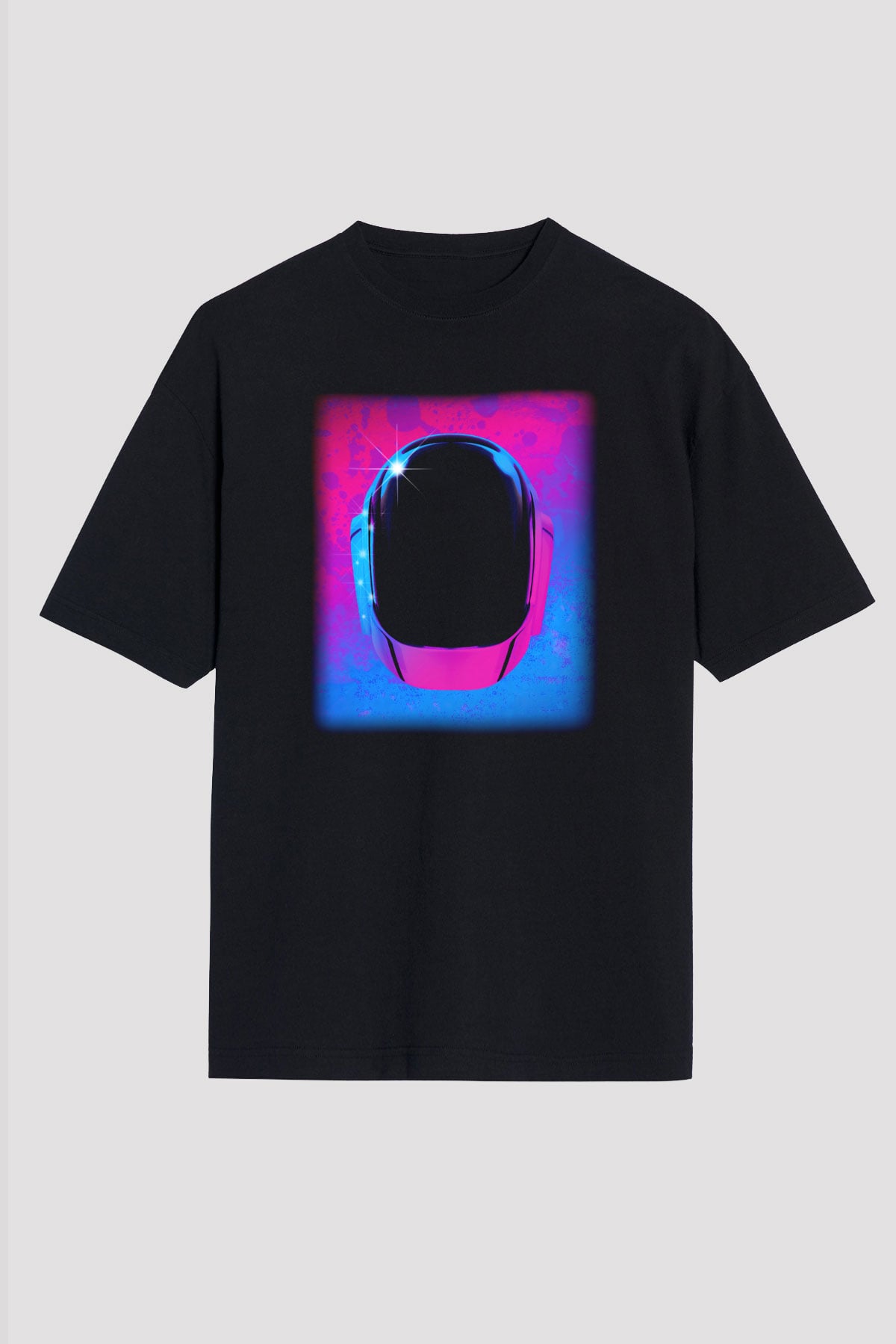 Daft Punk Siyah Unisex Oversize Tişört T-Shirt