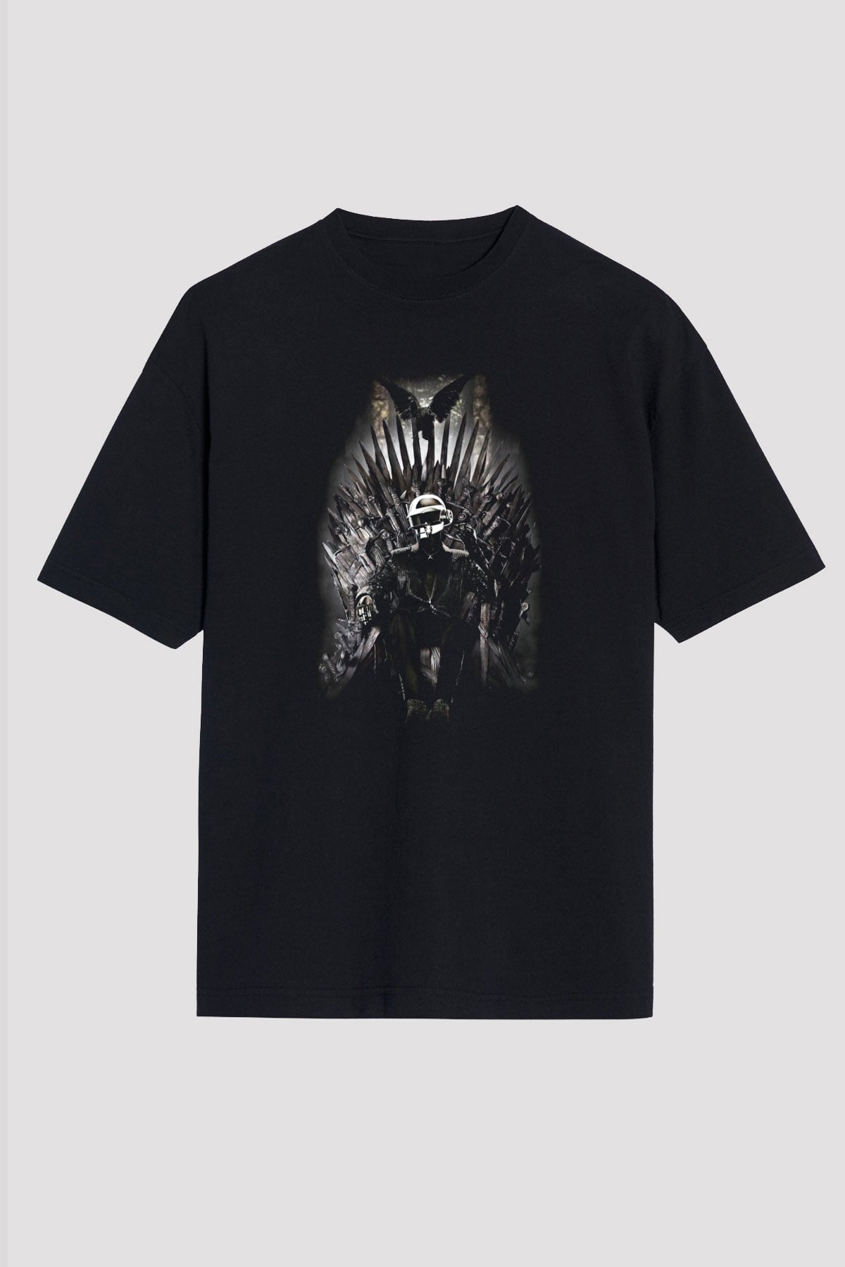 Daft Punk Siyah Unisex Oversize Tişört T-Shirt