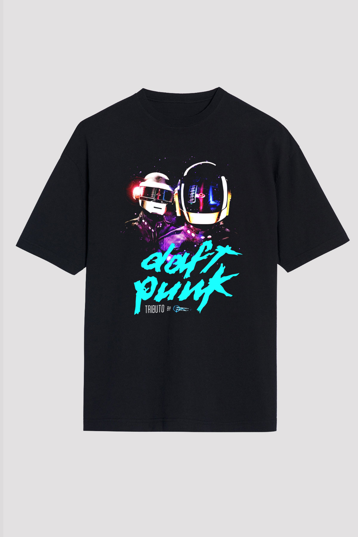Daft Punk Siyah Unisex Oversize Tişört T-Shirt