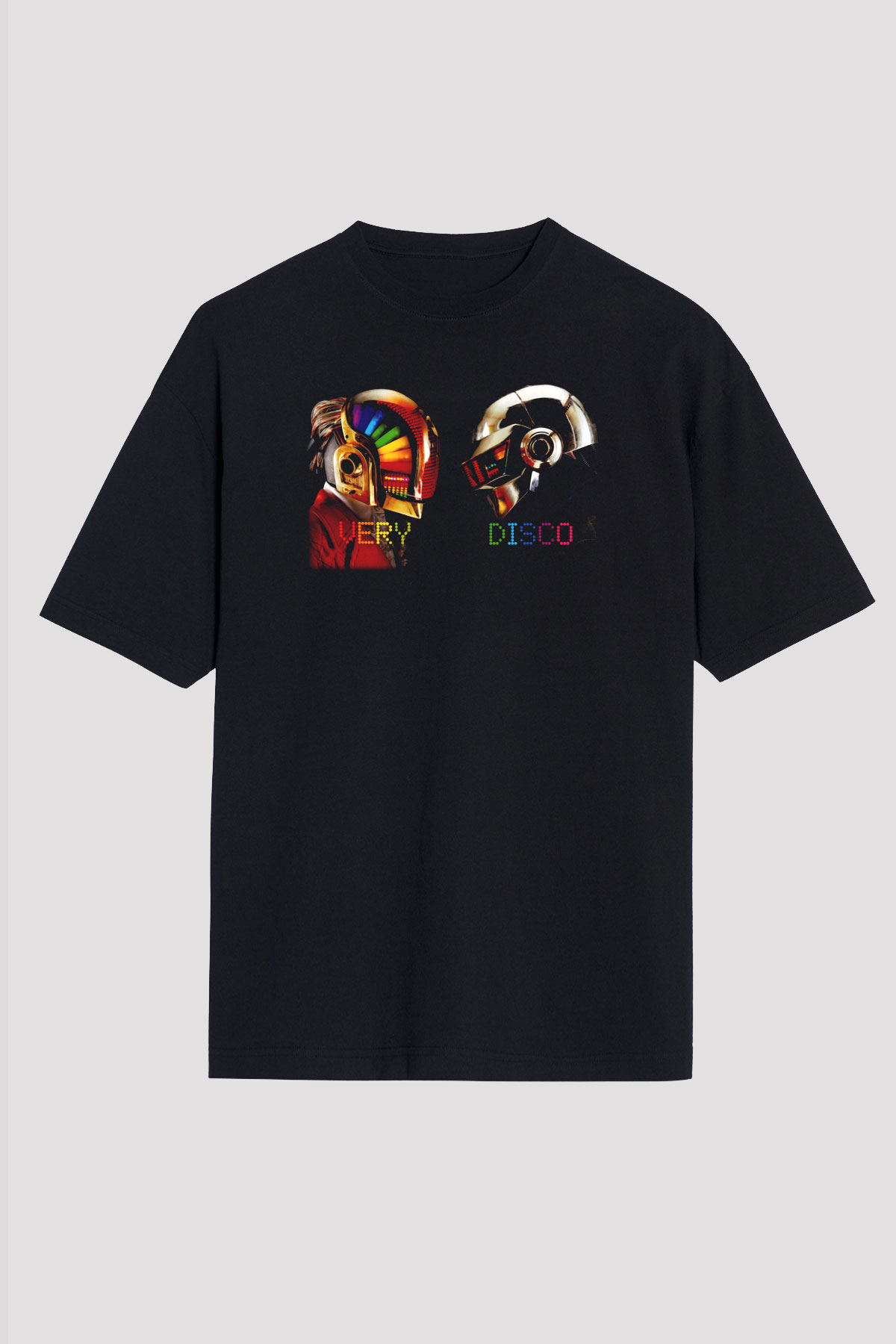 Daft Punk Siyah Unisex Oversize Tişört T-Shirt