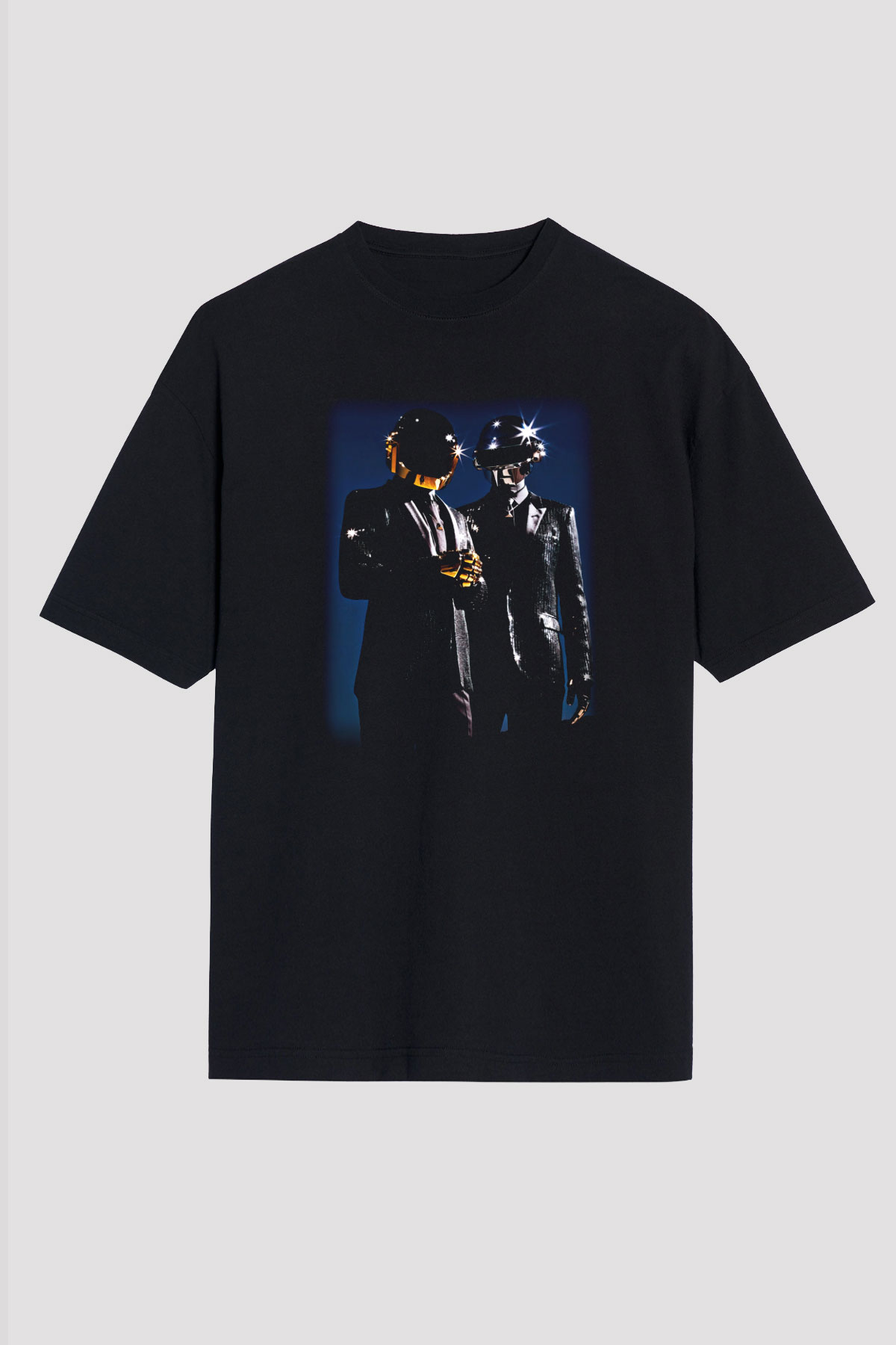 Daft Punk Siyah Unisex Oversize Tişört T-Shirt