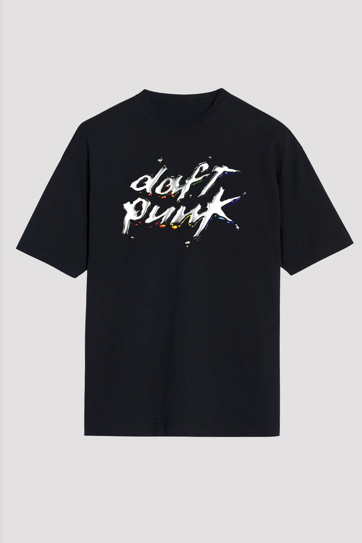 Daft Punk Siyah Unisex Oversize Tişört T-Shirt
