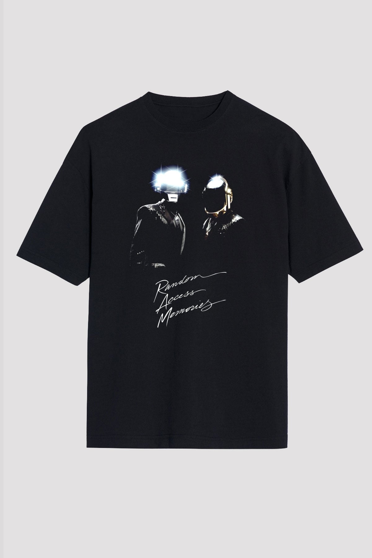 Daft Punk Siyah Unisex Oversize Tişört T-Shirt