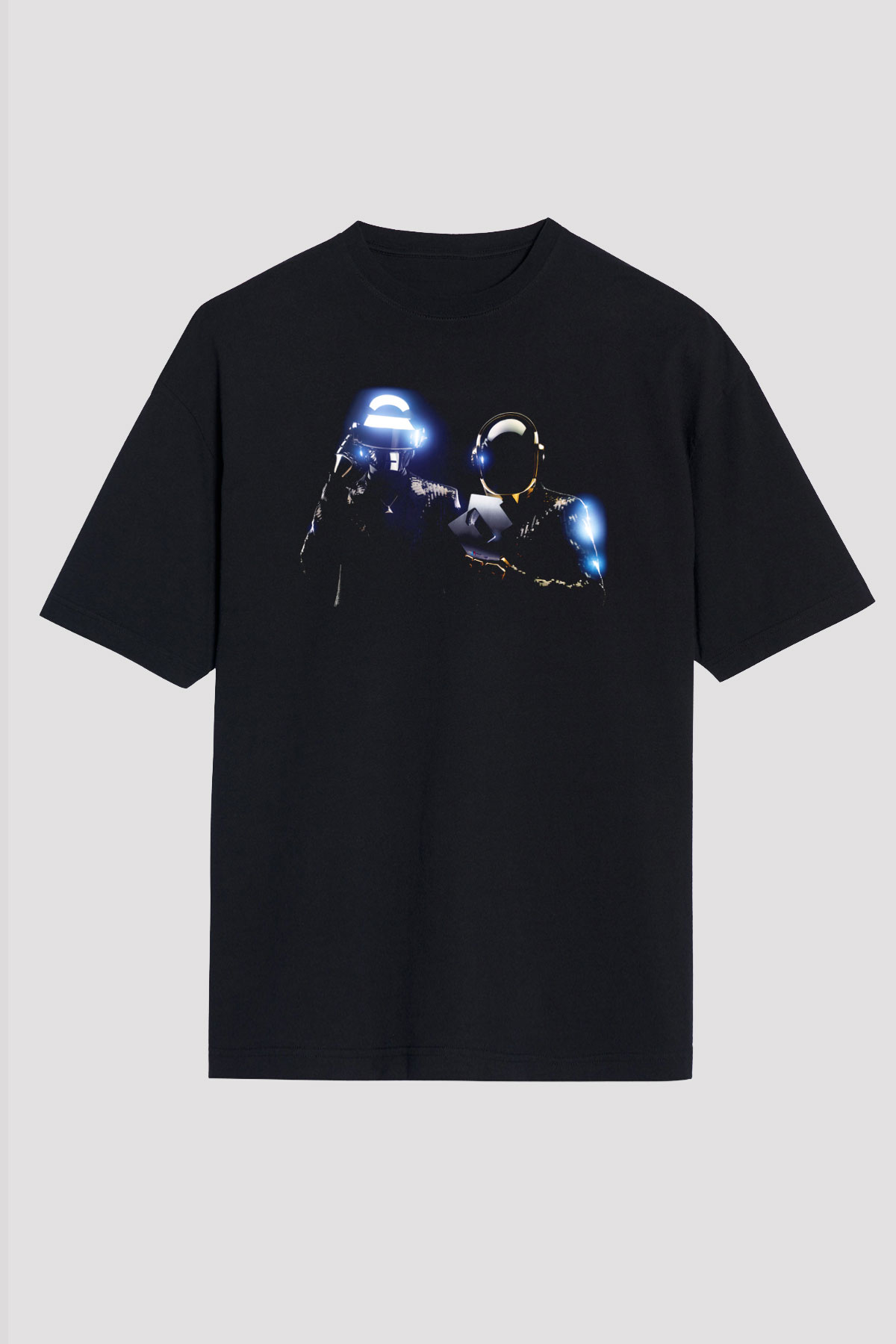 Daft Punk Siyah Unisex Oversize Tişört T-Shirt