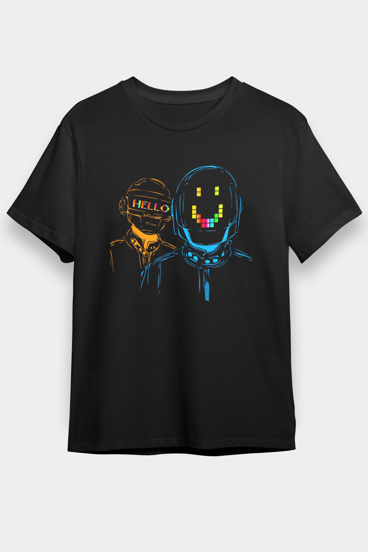 Daft Punk Siyah Unisex Tişört T-Shirt - TişörtFabrikası