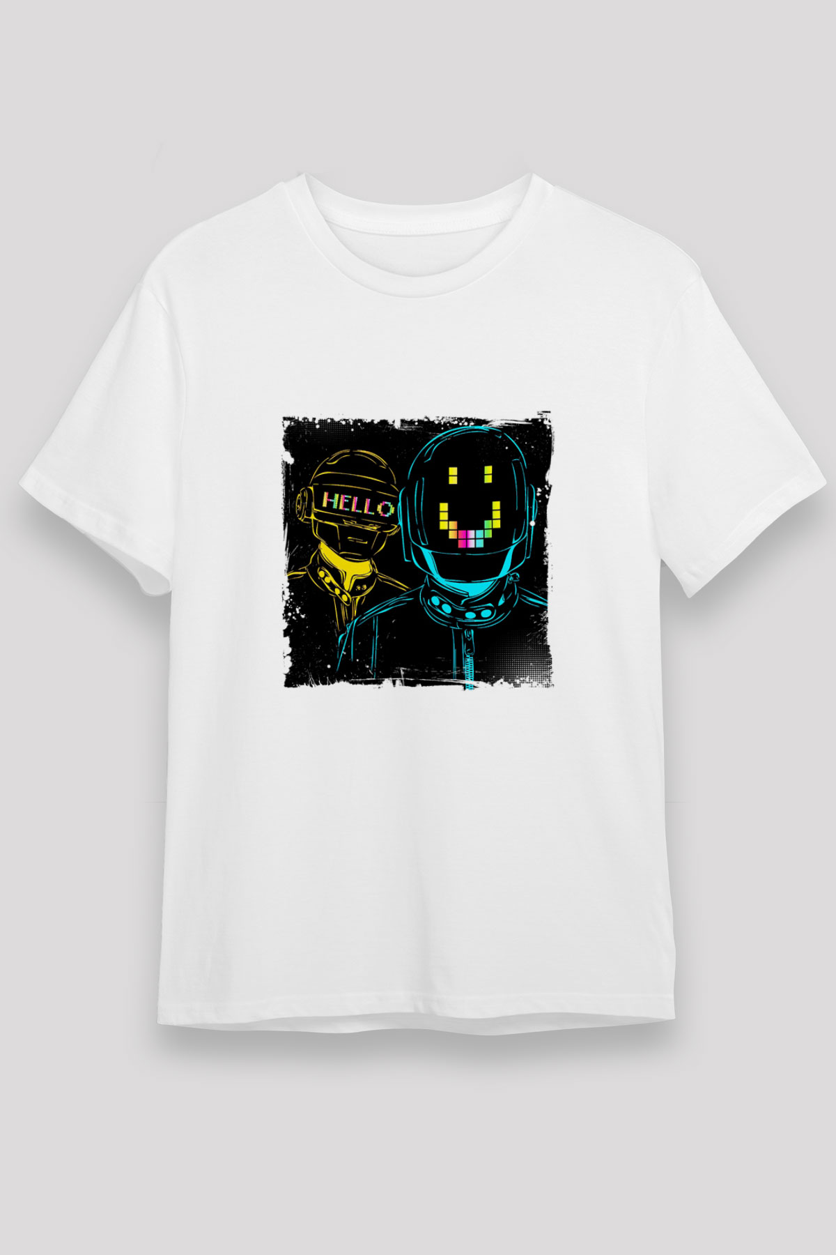 Daft PunkBaskılı Beyaz Tişört
