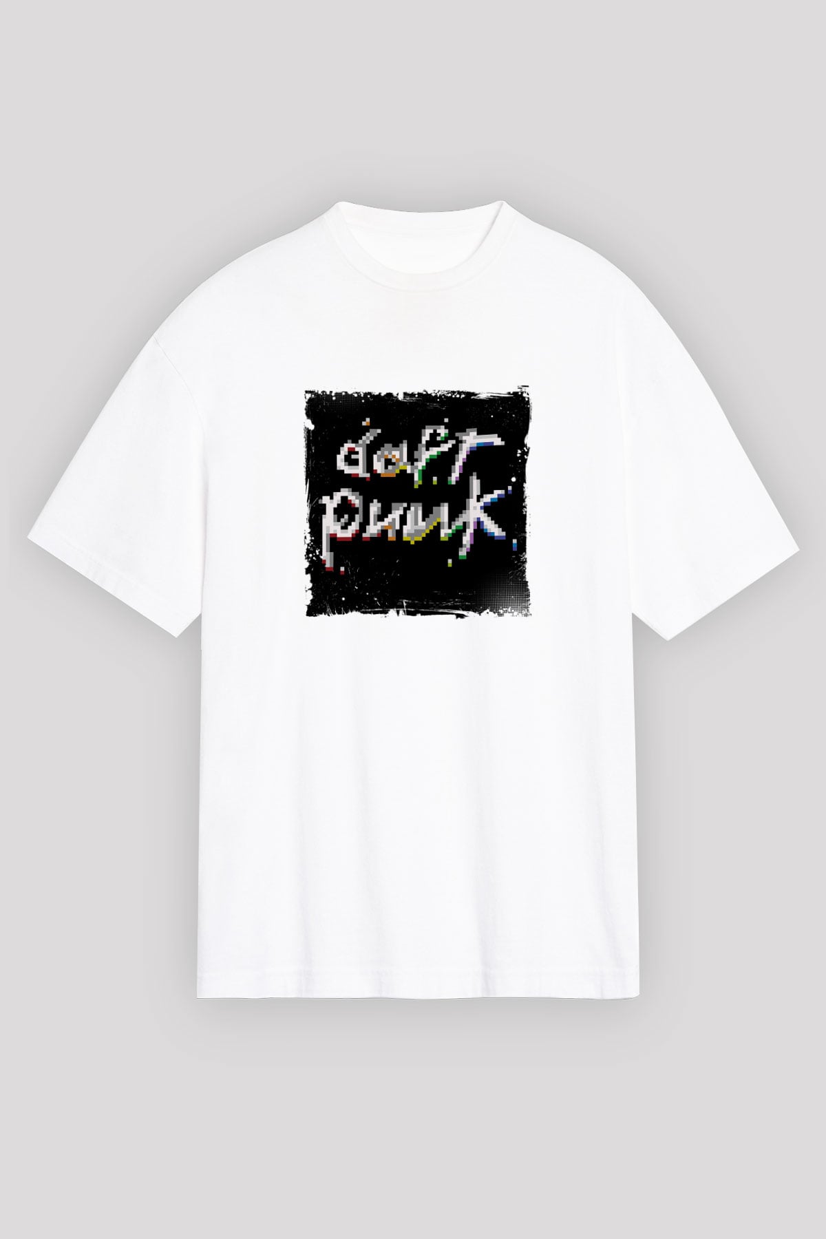 Daft PunkBaskılı Beyaz Tişört