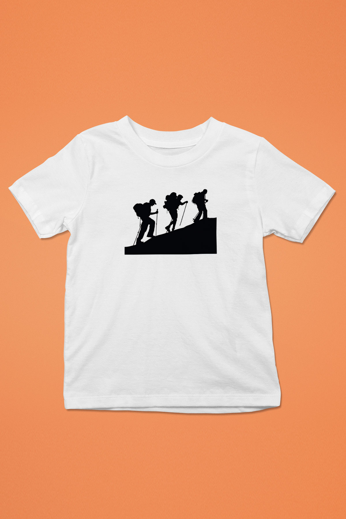 Dağcılık Baskılı Unisex Beyaz Çocuk Tişört - Tshirt