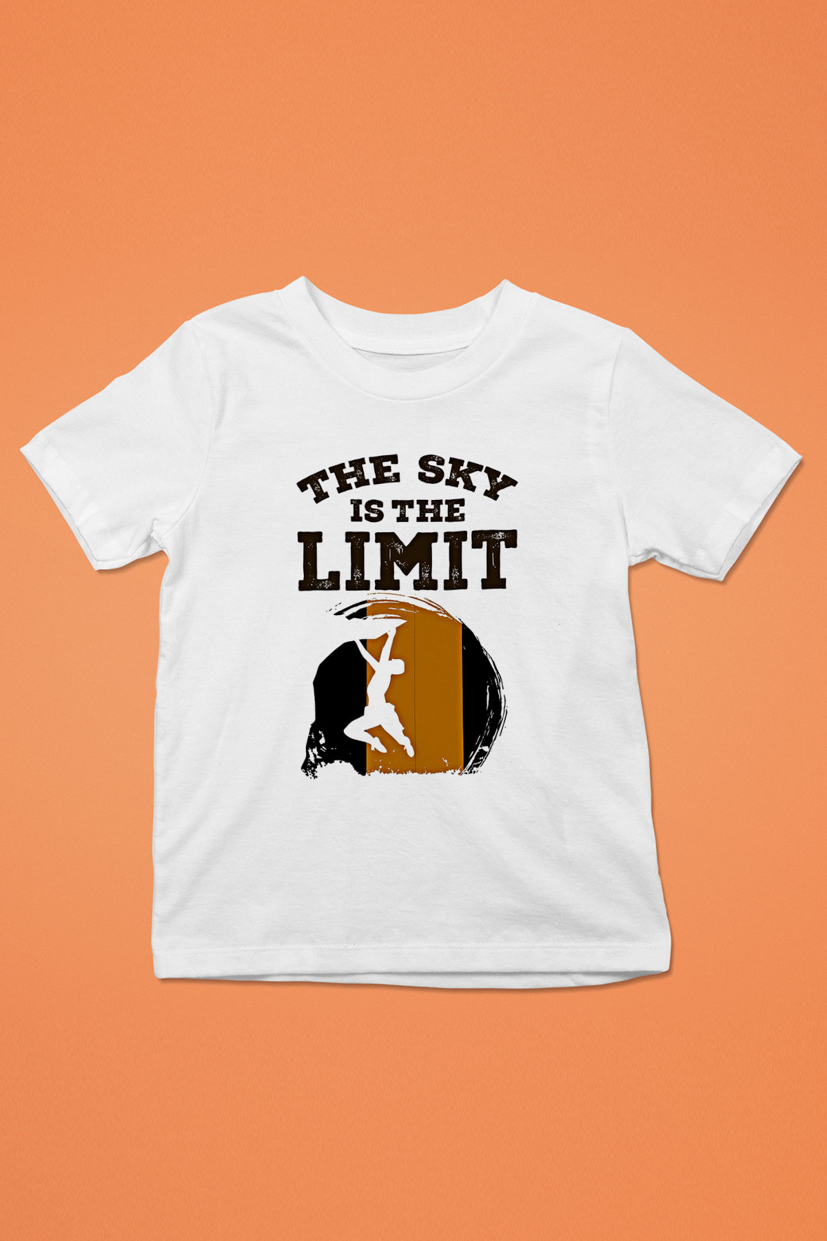 Dağcılık Baskılı Unisex Beyaz Çocuk Tişört - Tshirt