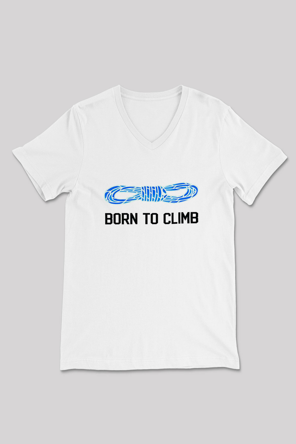 Dağcılık Baskılı Unisex V Yaka Tişört - Tshirt