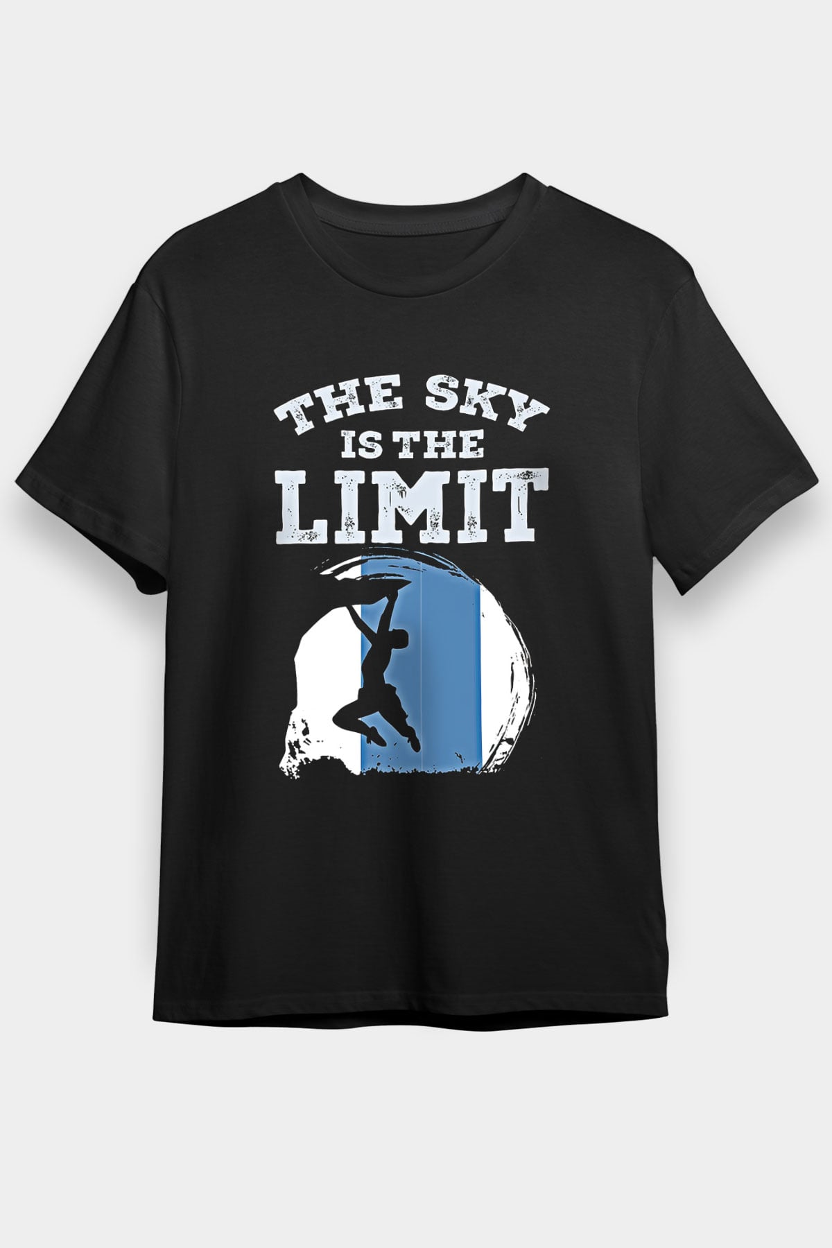 Dağcılık - Mountaineering Baskılı Unisex Siyah Tişört - Tshirt