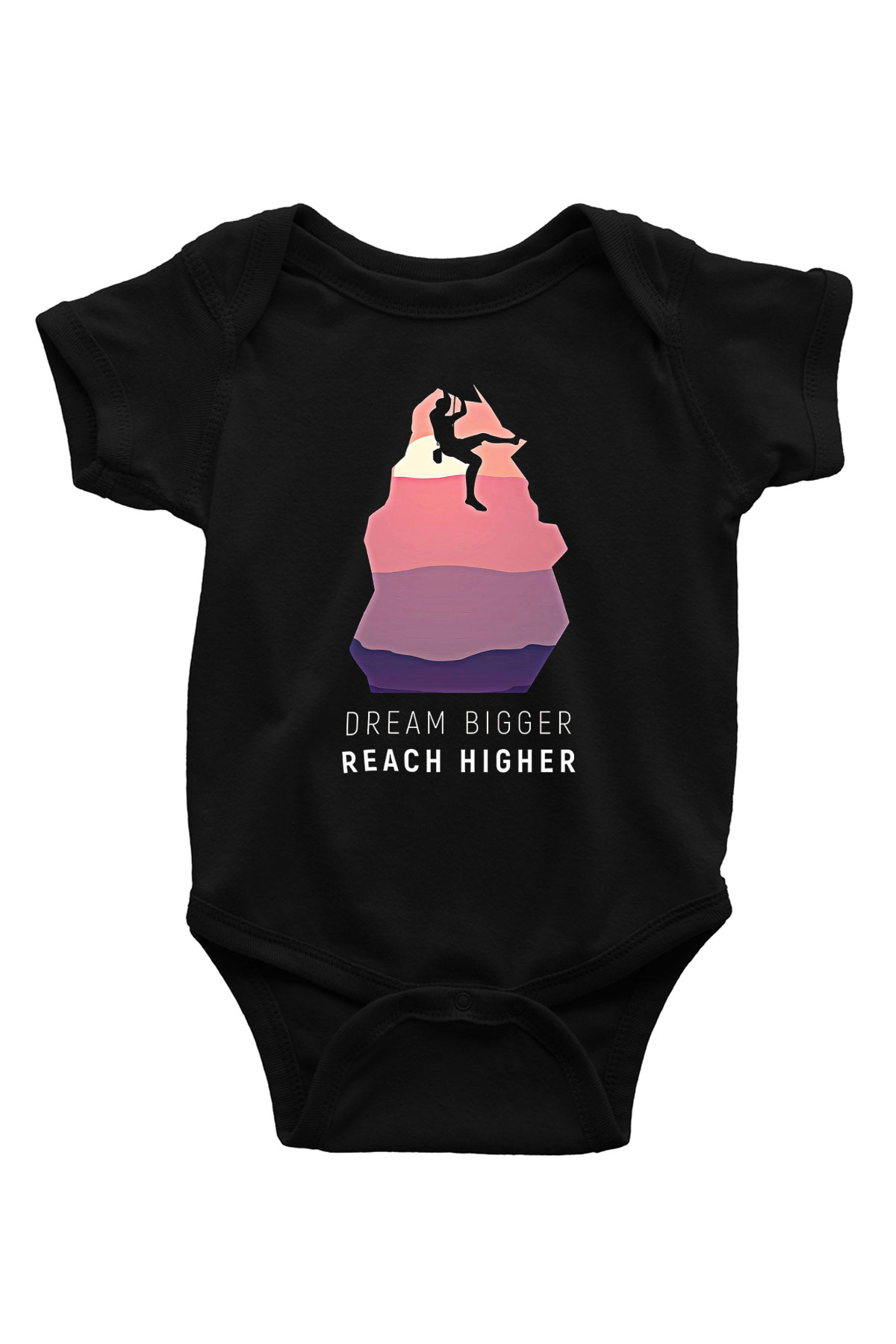 Dağcılık - Mountaineering Baskılı Unisex Siyah Bebek Body - Zıbın
