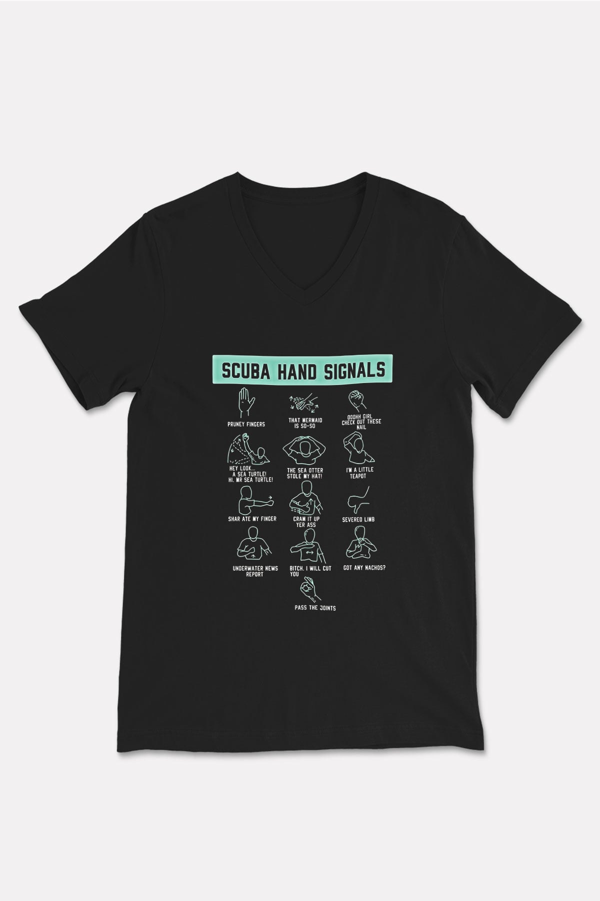 Dağcılık - Mountaineering Baskılı Unisex Siyah V Yaka Tişört
