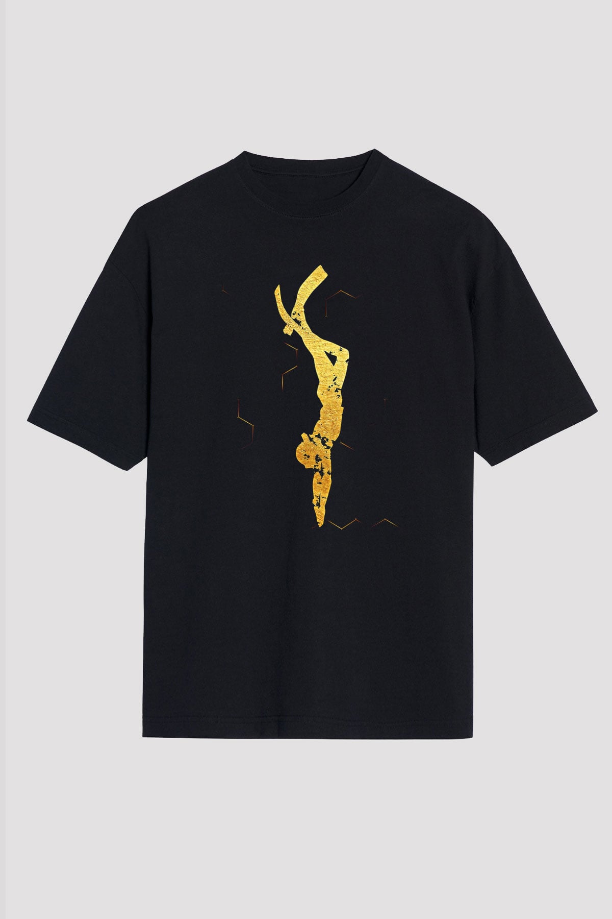 Dağcılık - Mountaineering Baskılı Unisex Siyah Oversize Tişört