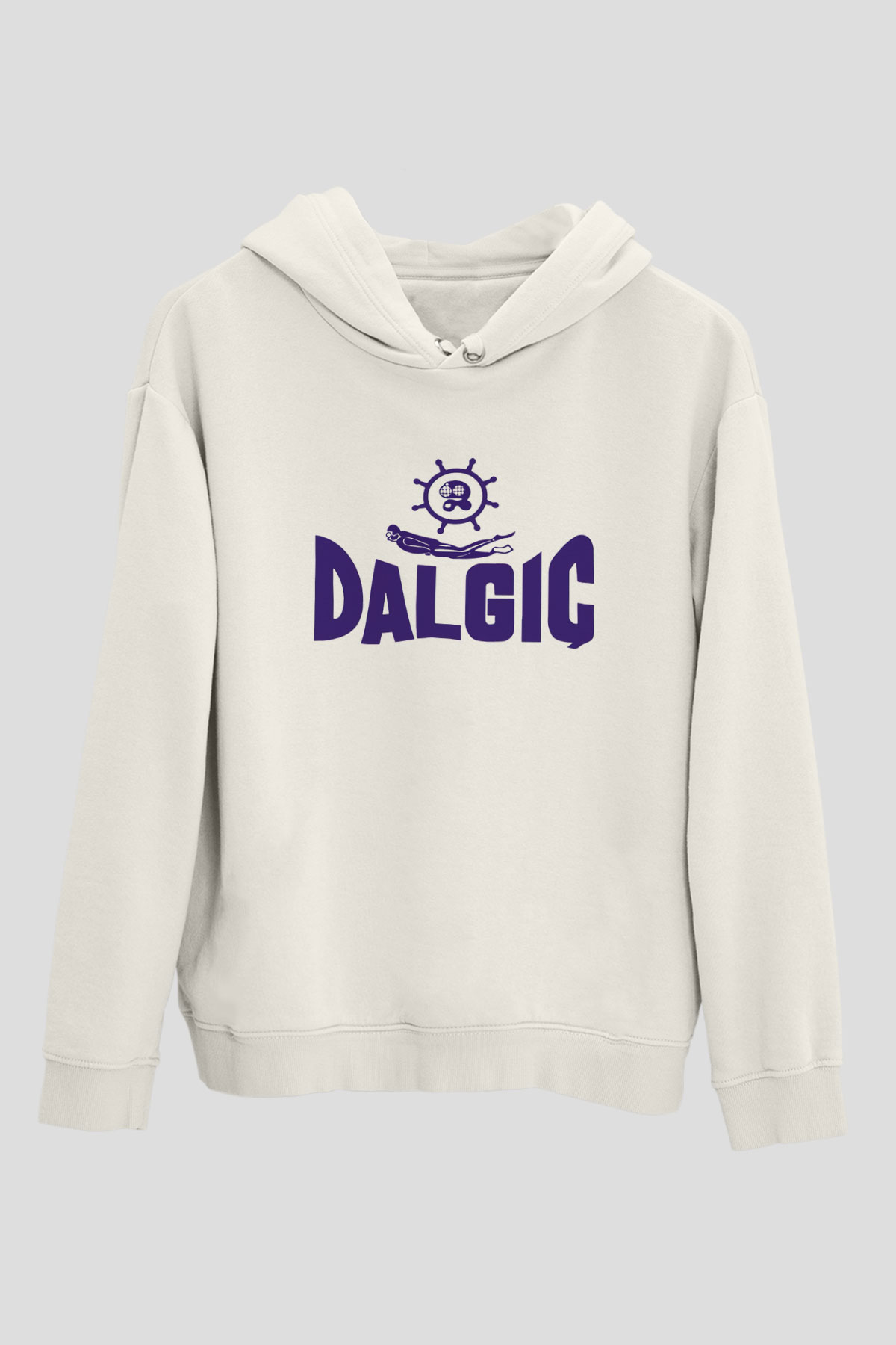 Dalgıç Beyaz Unisex Hoodie