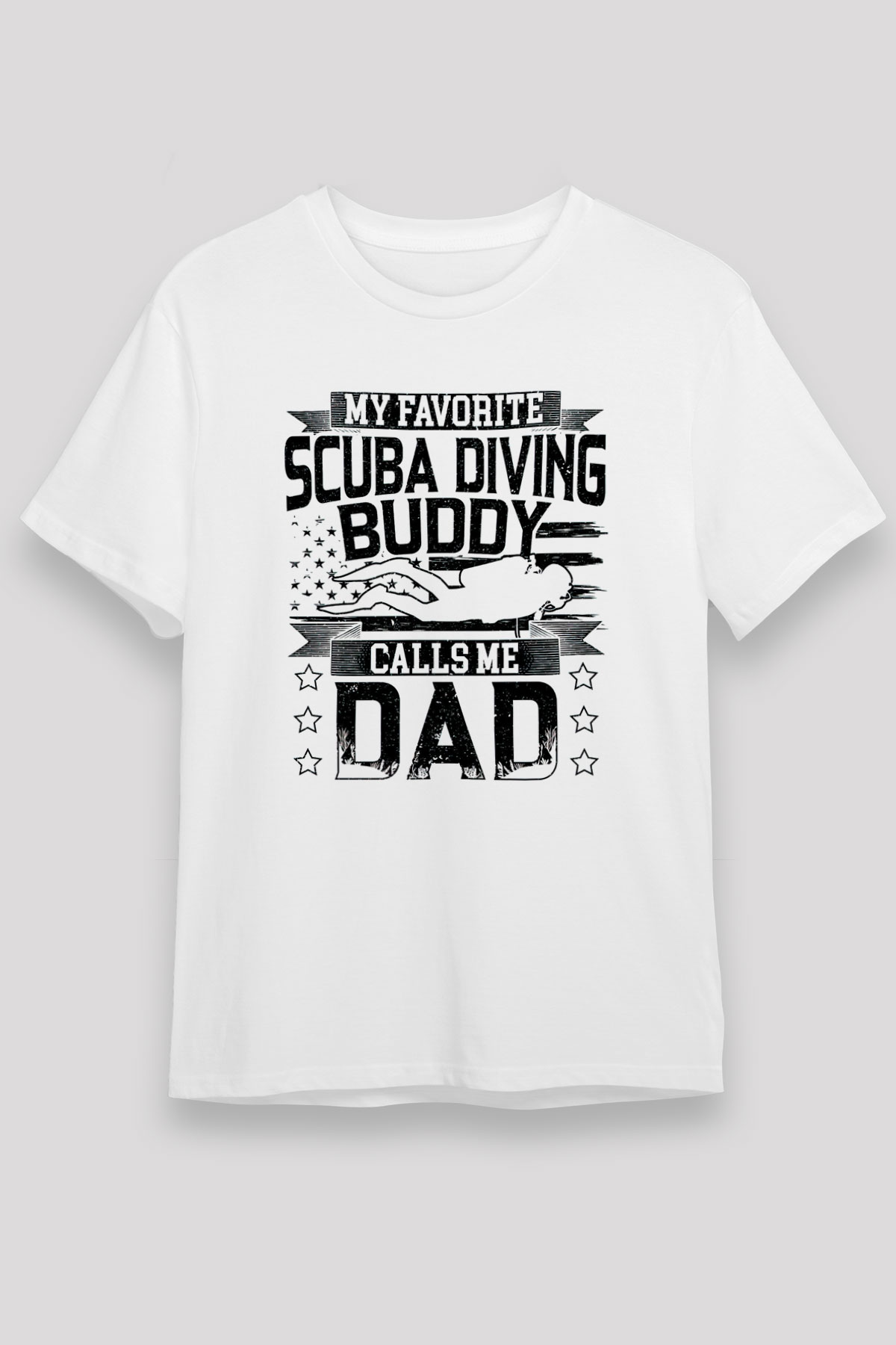 Dalgıç Beyaz Unisex Tişört T-Shirt - TişörtFabrikası