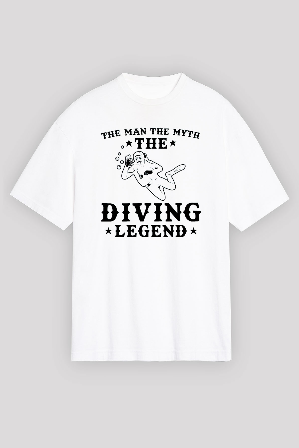 Dalgıç Beyaz Unisex Tişört T-Shirt - TişörtFabrikası