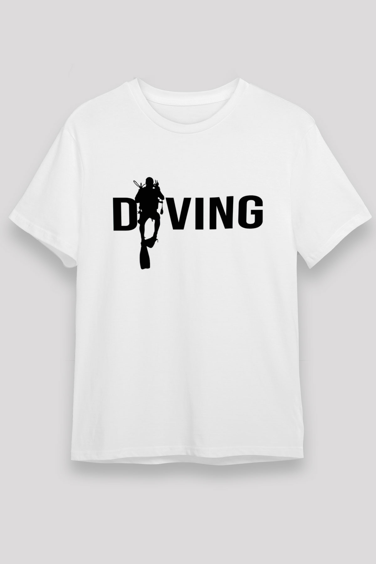 Dalgıç Beyaz Unisex Tişört T-Shirt - TişörtFabrikası