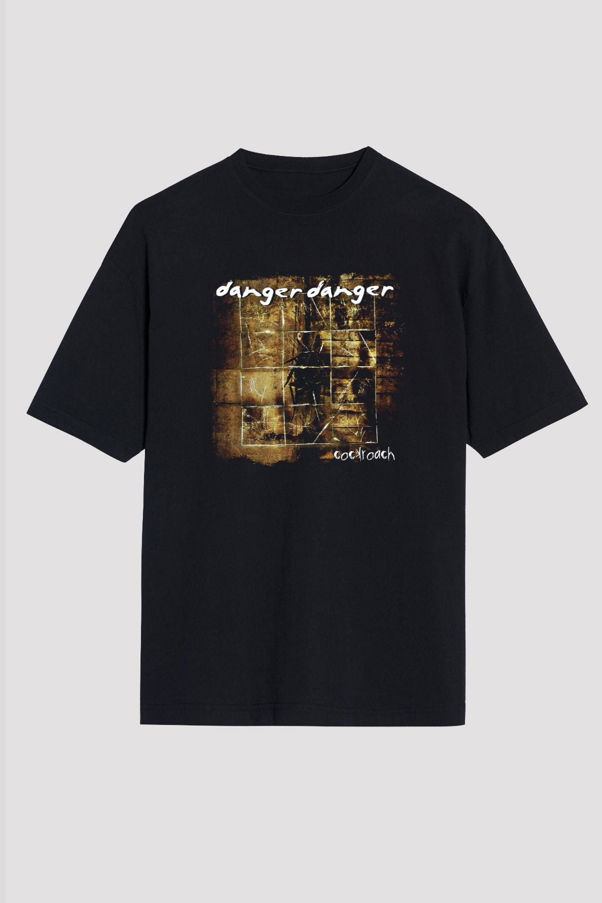 Danger Danger Baskılı Unisex Siyah Oversize Tişört