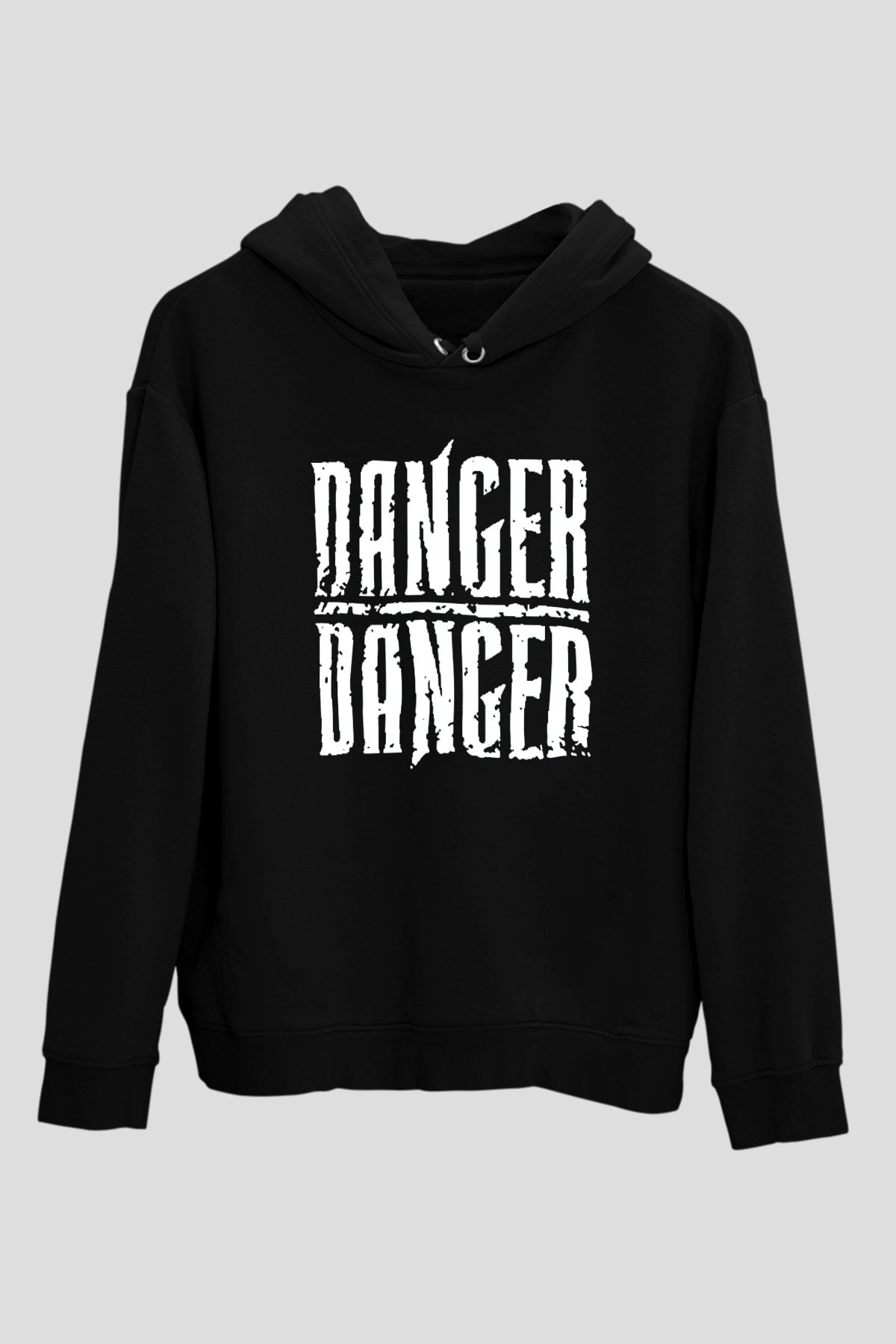 Danger Danger Siyah Unisex Kapüşonlu Sweatshirt