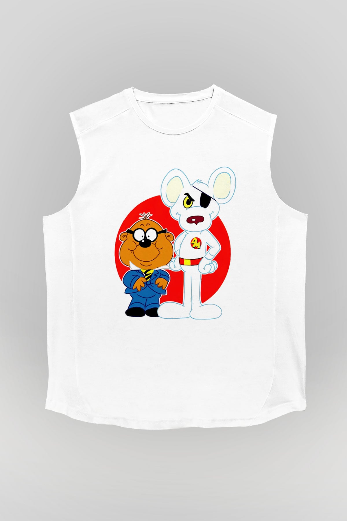 Danger Mouse Beyaz Unisex  Kolsuz Tişört