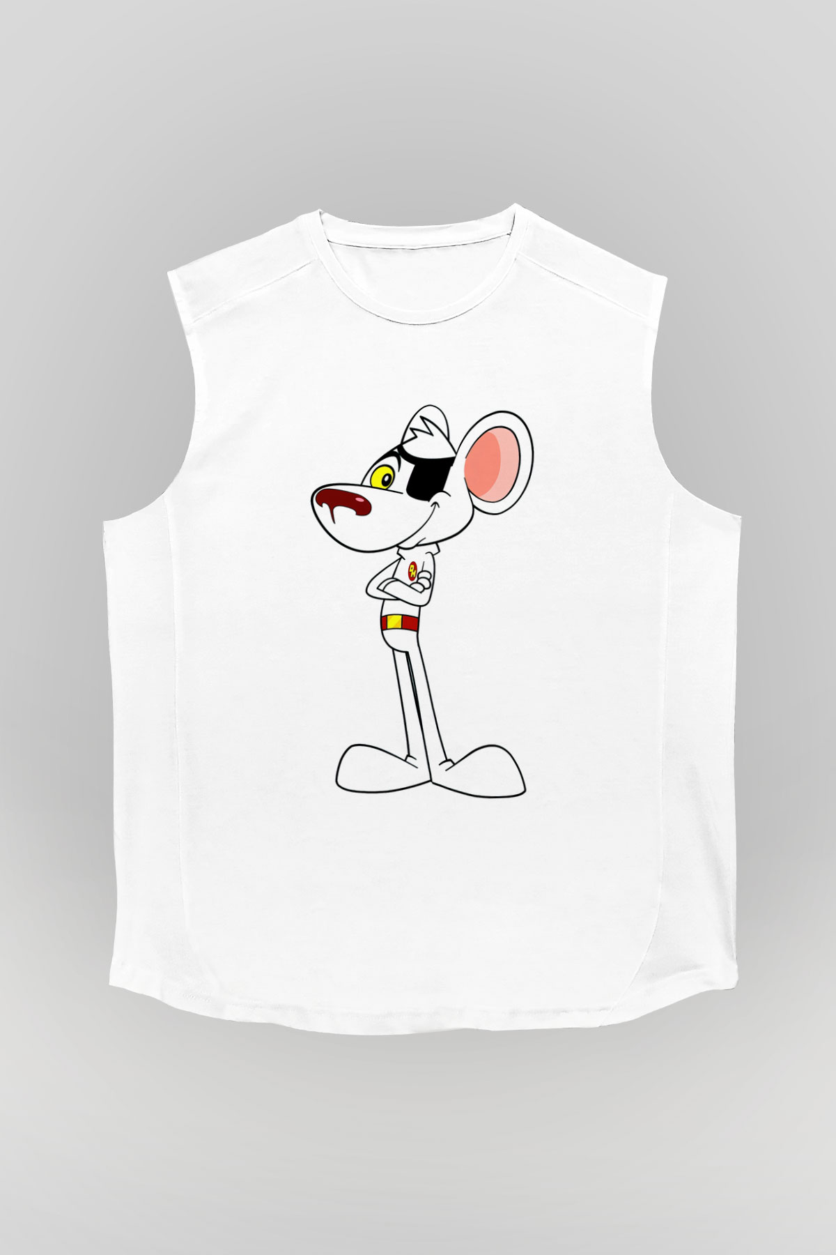 Danger Mouse Beyaz Unisex Kolsuz Tişört