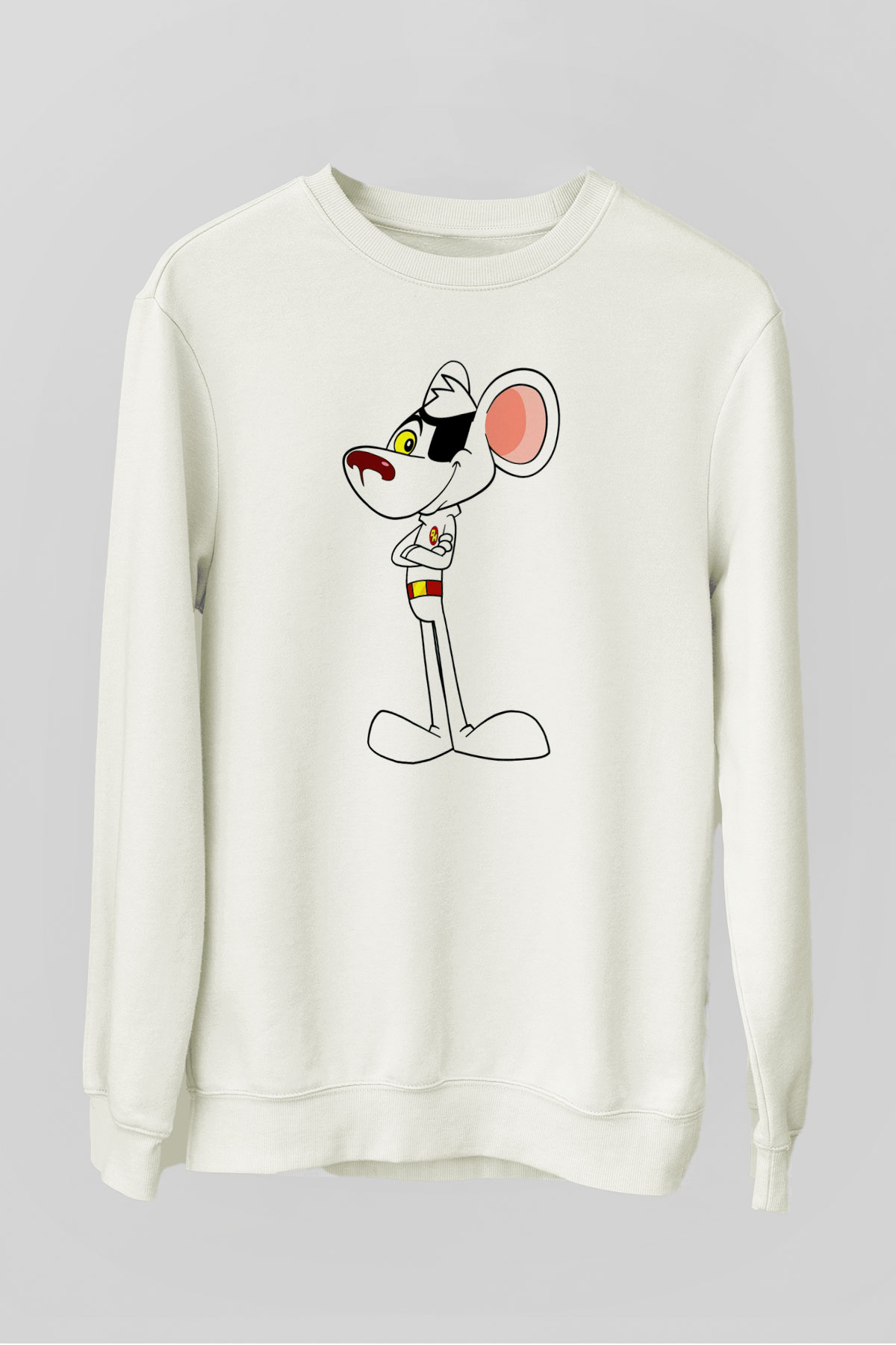 Danger Mouse Beyaz Unisex Sweatshirt