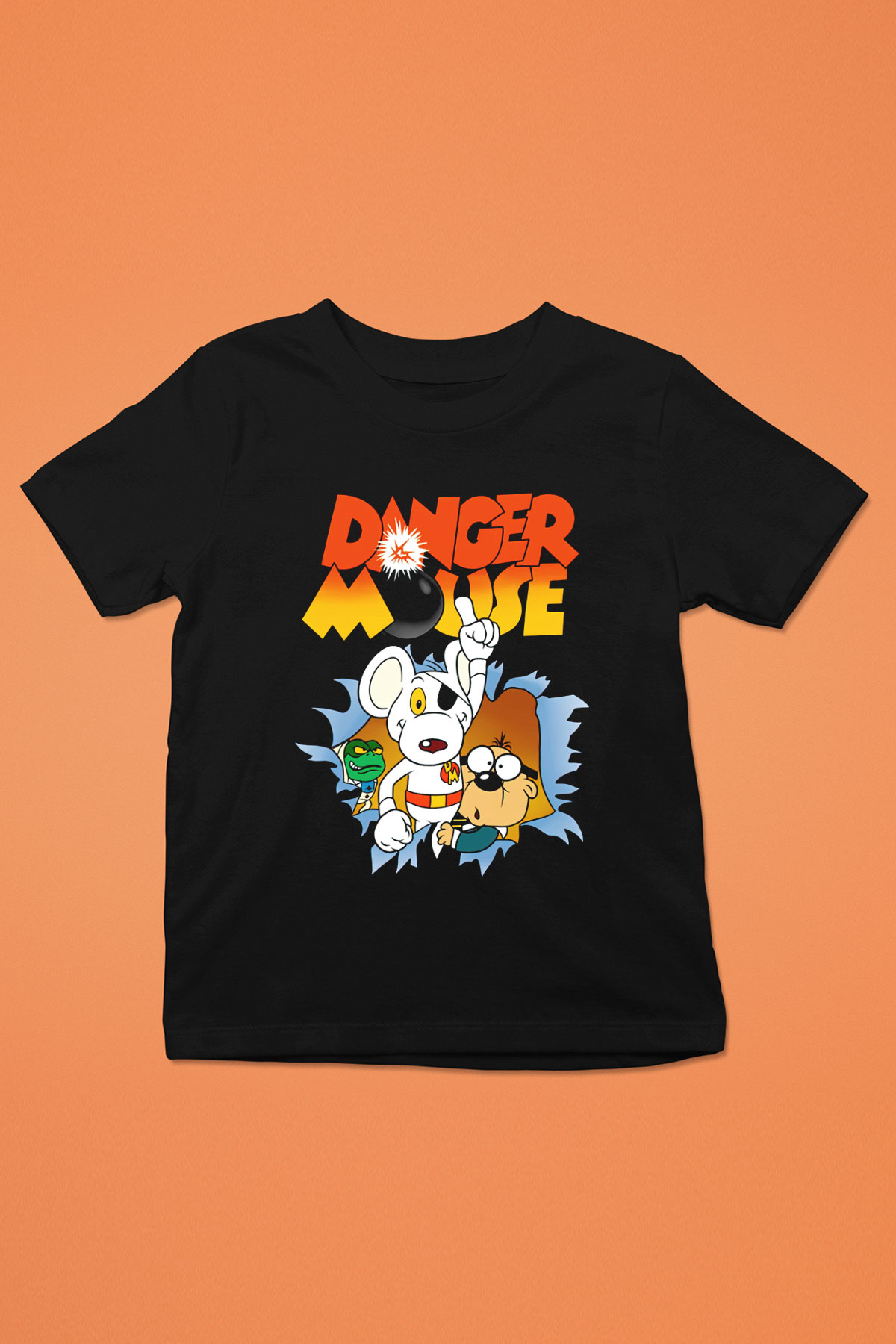 Danger Mouse Siyah Unisex  Çocuk Tişört