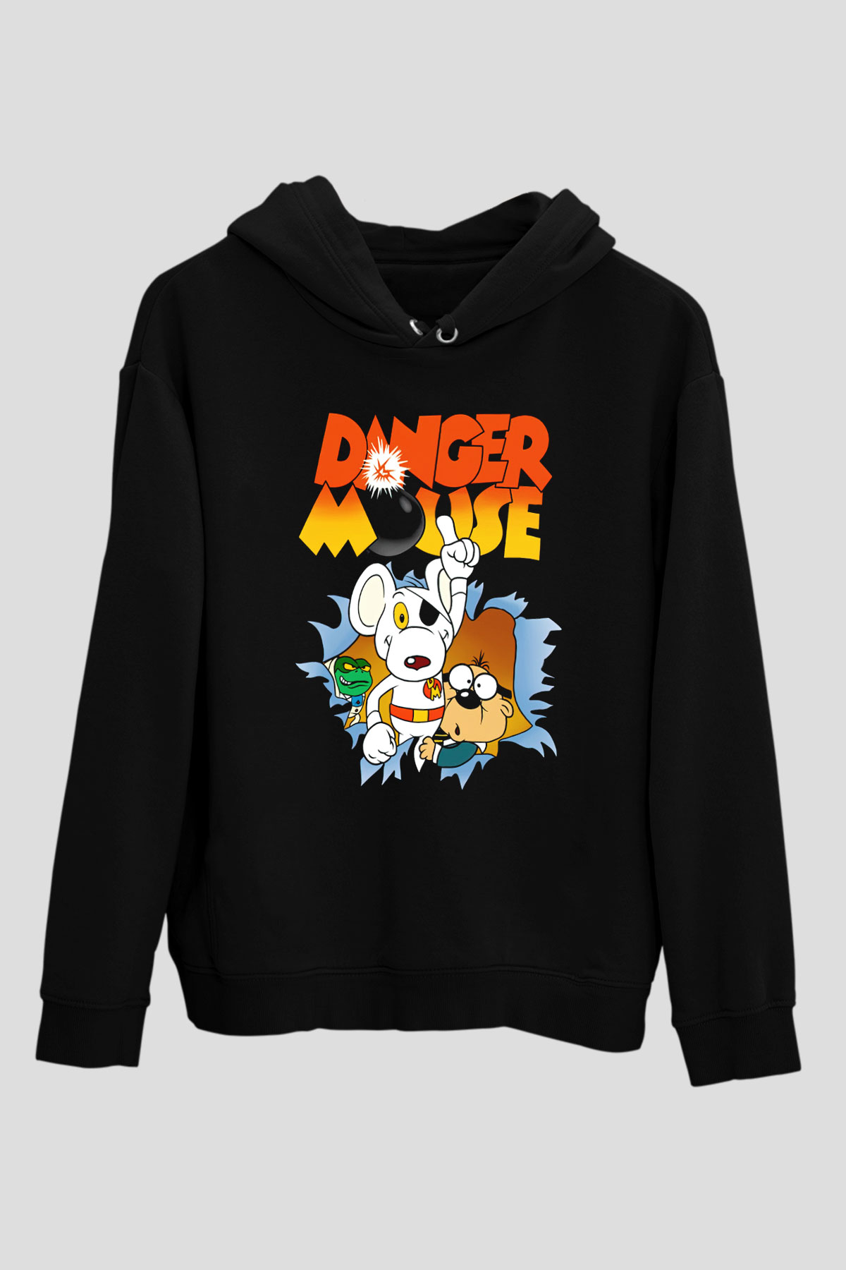 Danger Mouse Siyah Unisex Hoodie