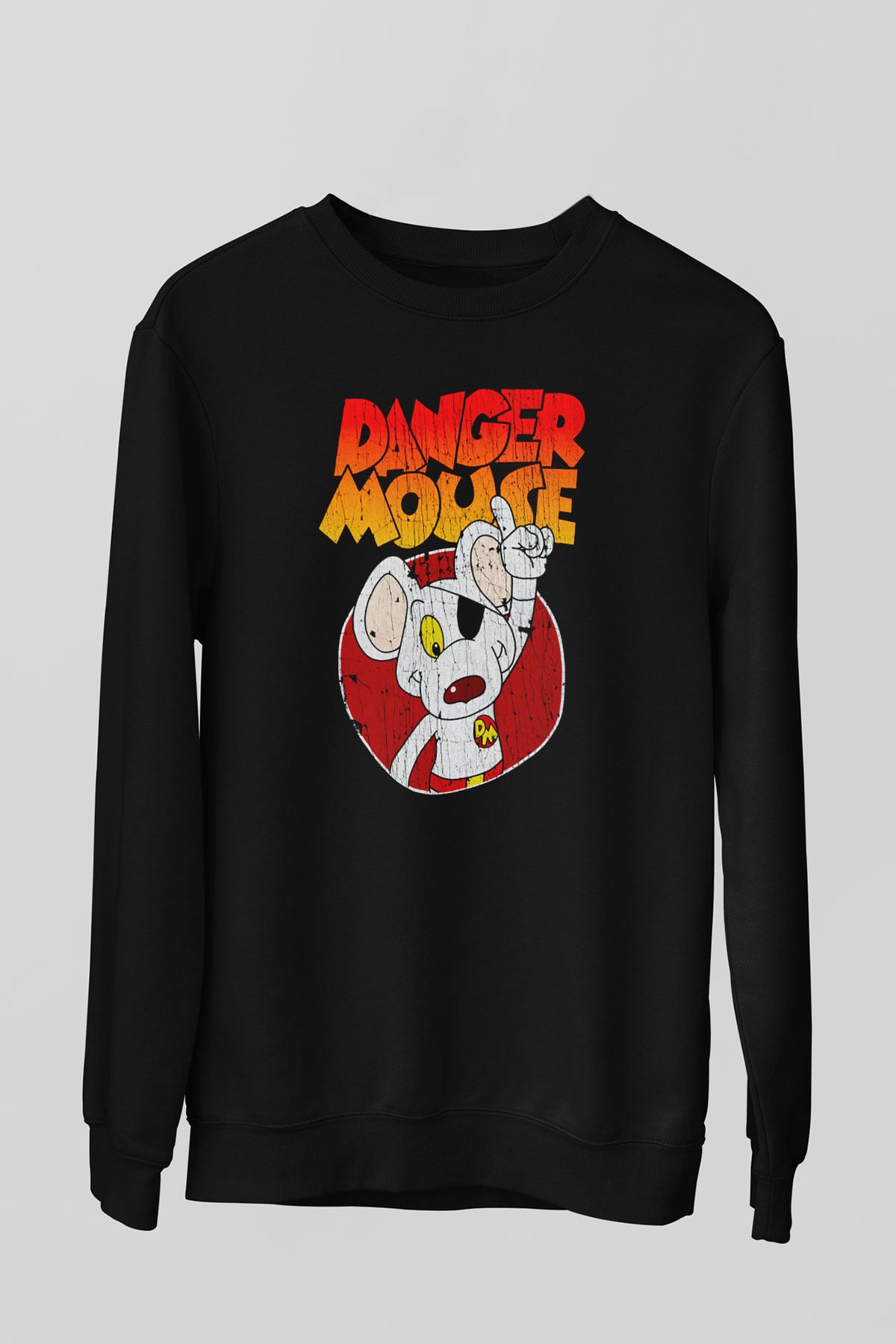 Danger Mouse Siyah Unisex  Sweatshirt