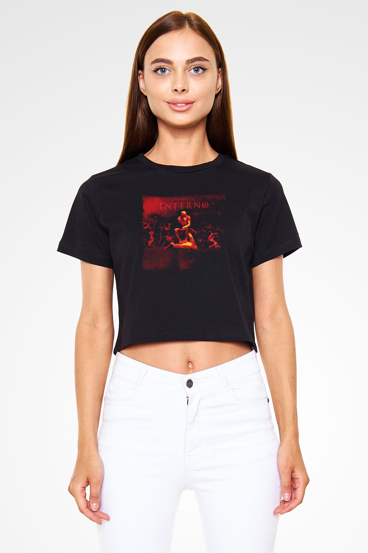 Dante's Inferno Siyah  Crop Top Tişört