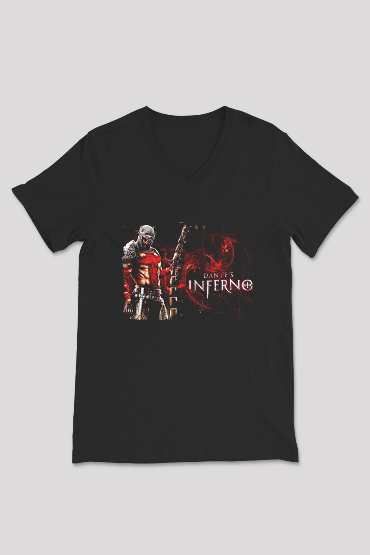 Dante's Inferno Siyah Unisex V Yaka Tişört
