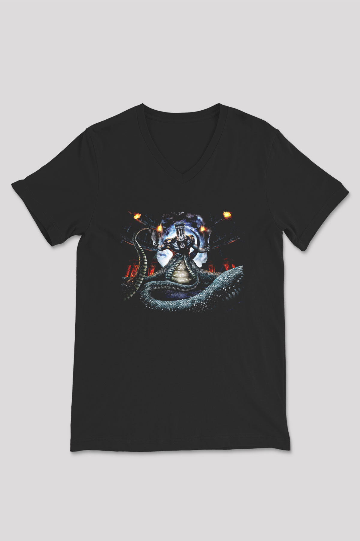 Dante's Inferno Siyah Unisex V Yaka Tişört