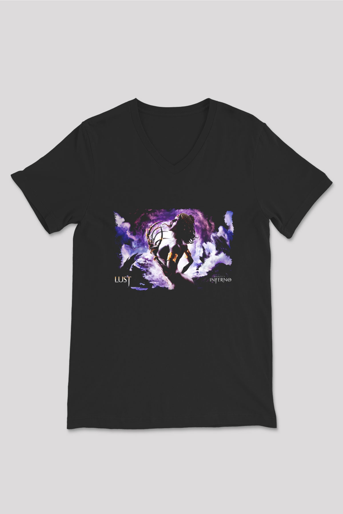 Dante's Inferno Siyah Unisex V Yaka Tişört