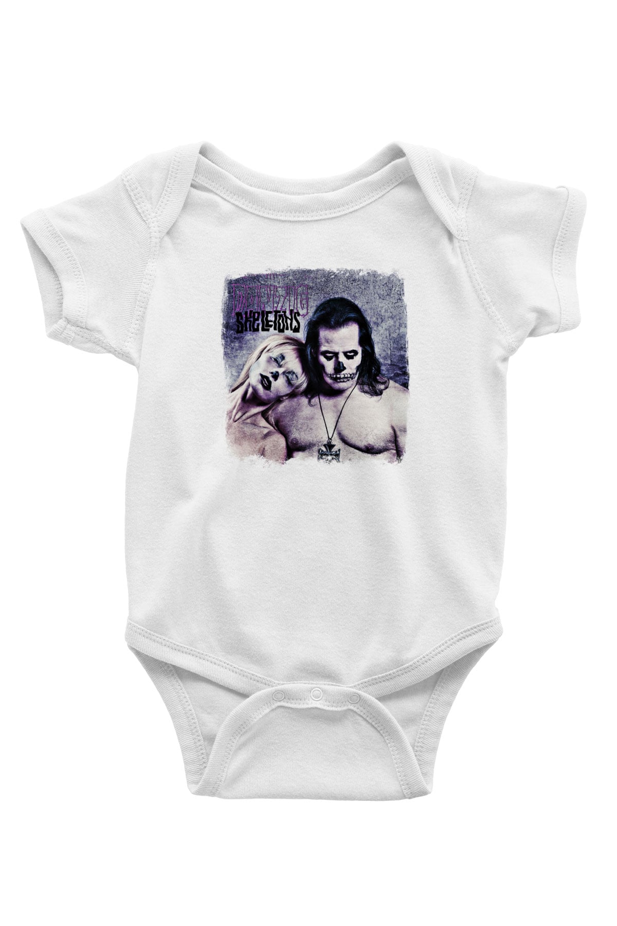 Danzig Baskılı Unisex Beyaz Bebek Body - Zıbın