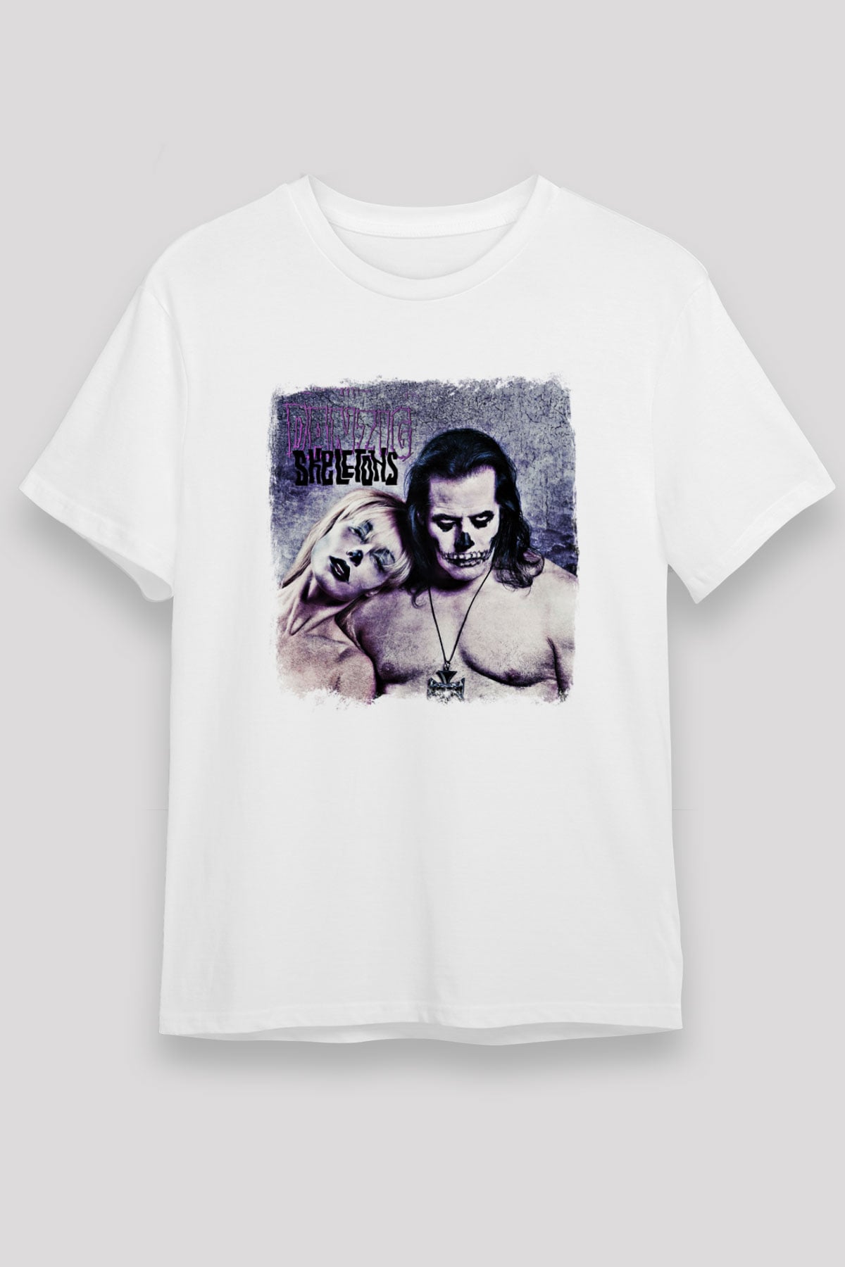 Danzig Baskılı Unisex Beyaz Tişört