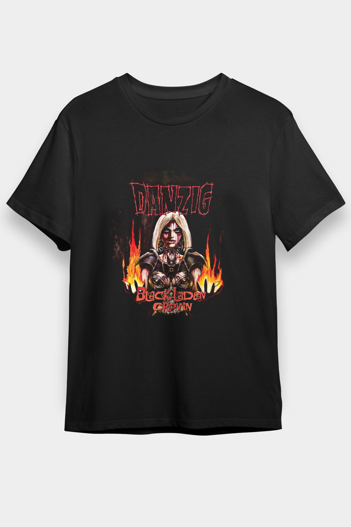 Danzig Baskılı Unisex Siyah Tişört