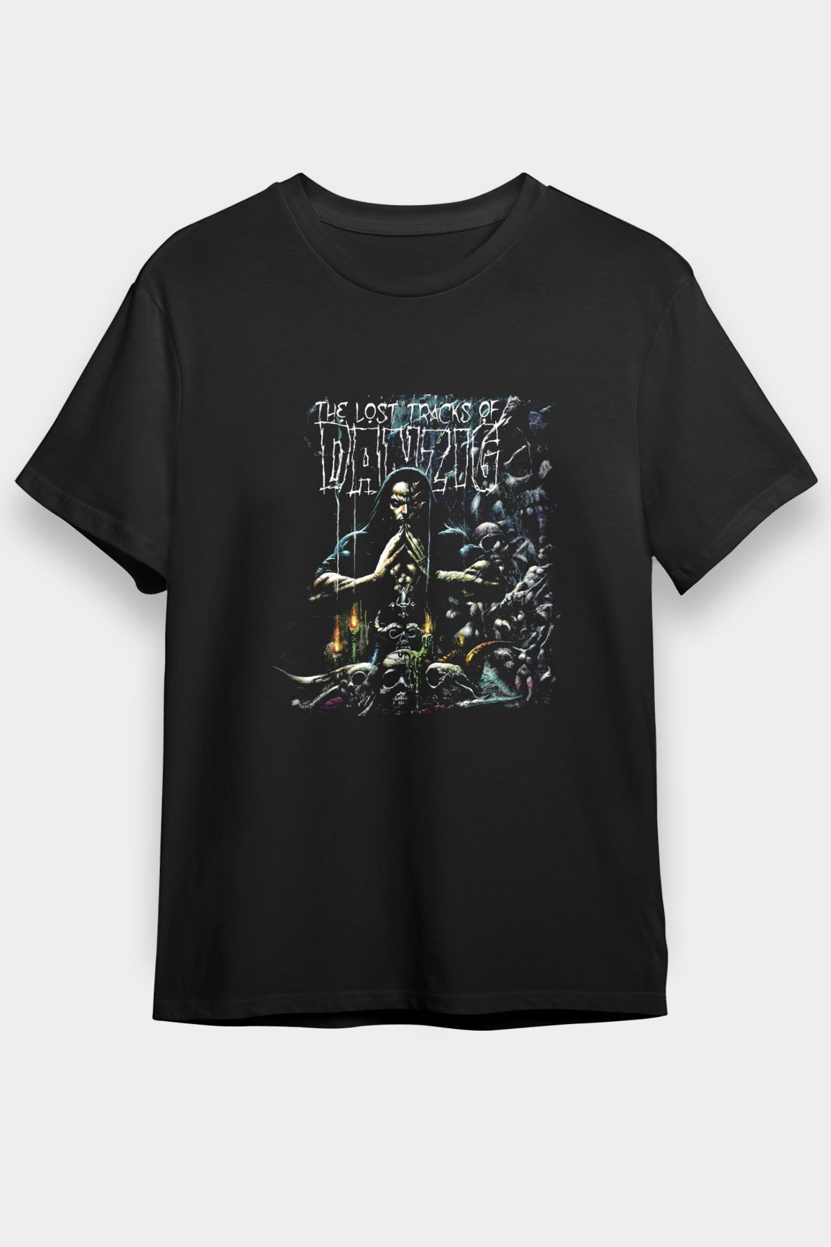 Danzig Baskılı Unisex Siyah Tişört