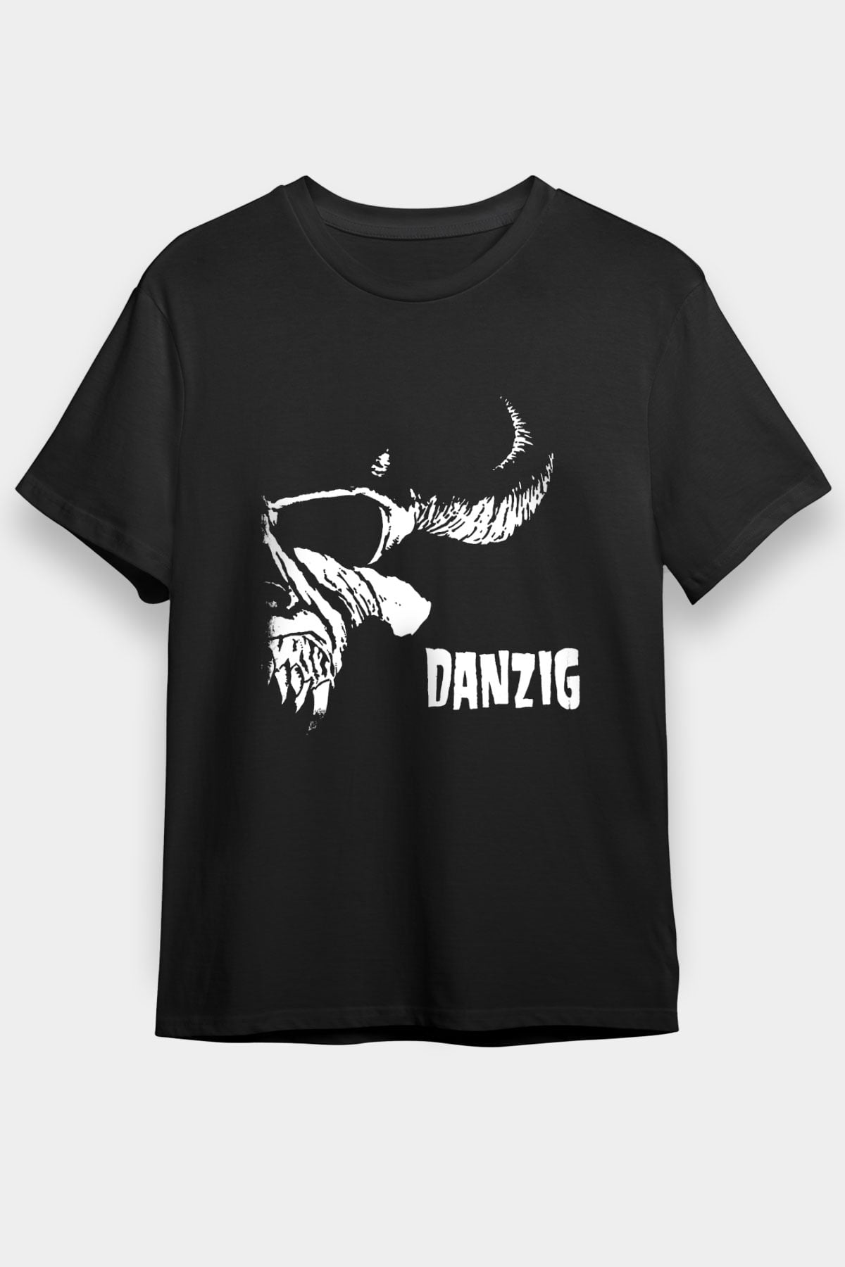 Danzig Baskılı Unisex Siyah Tişört