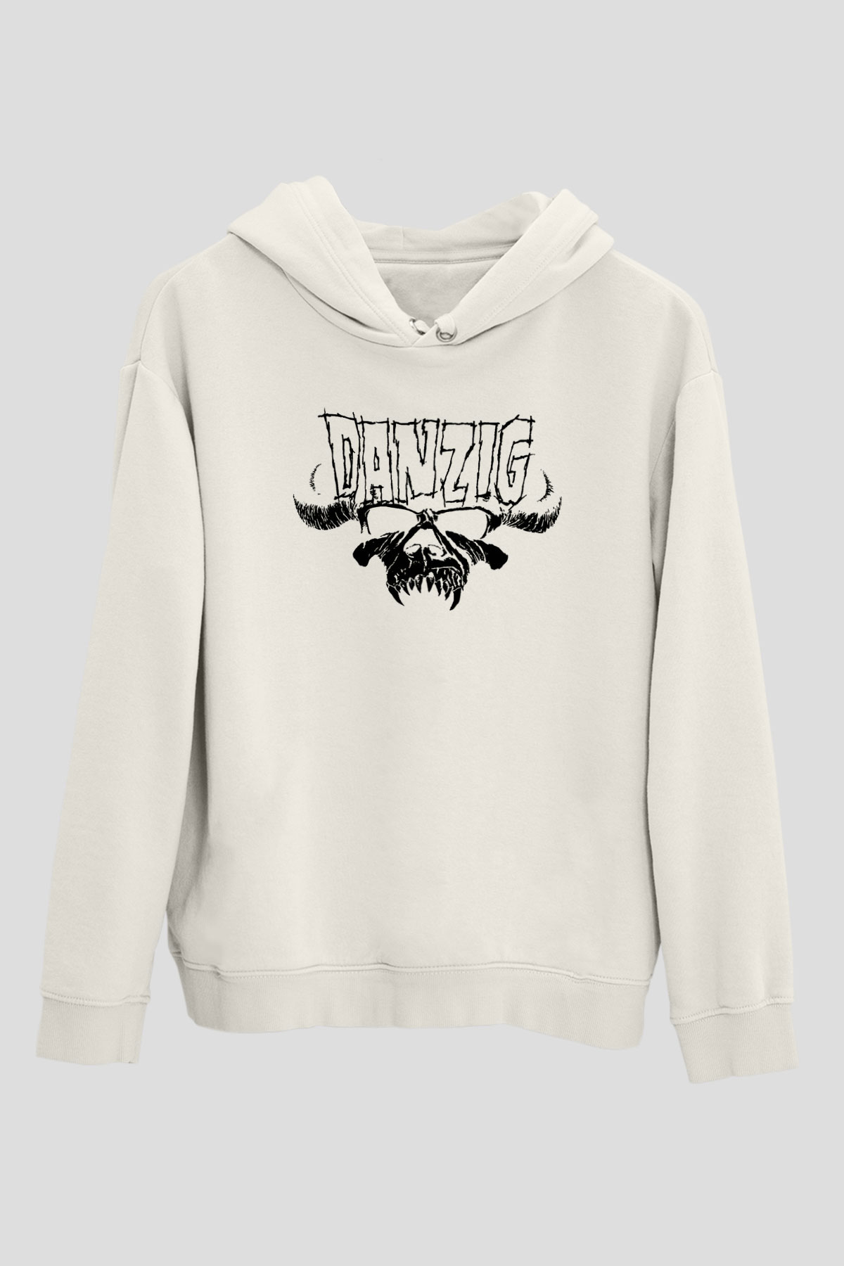 Danzig Beyaz Unisex Kapşonlu Sweatshirt