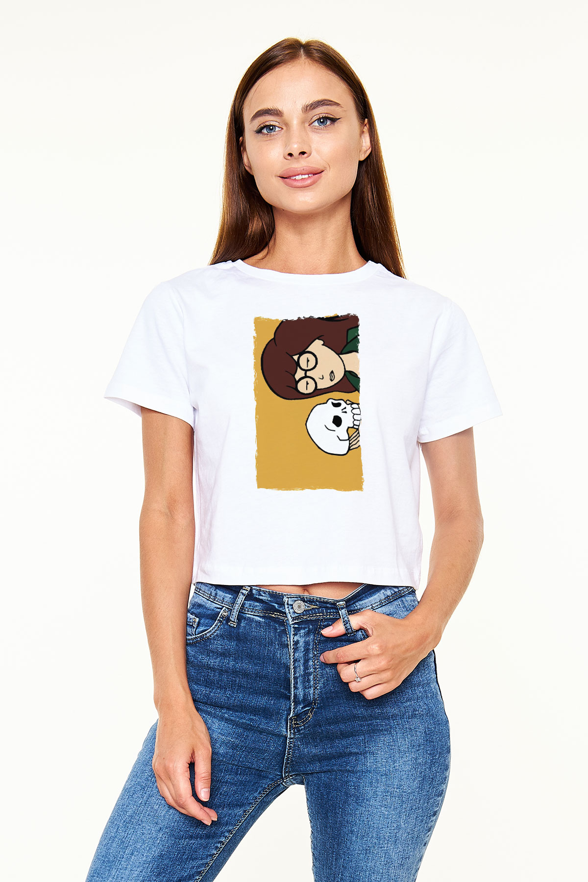 Daria Beyaz  Crop Top Tişört