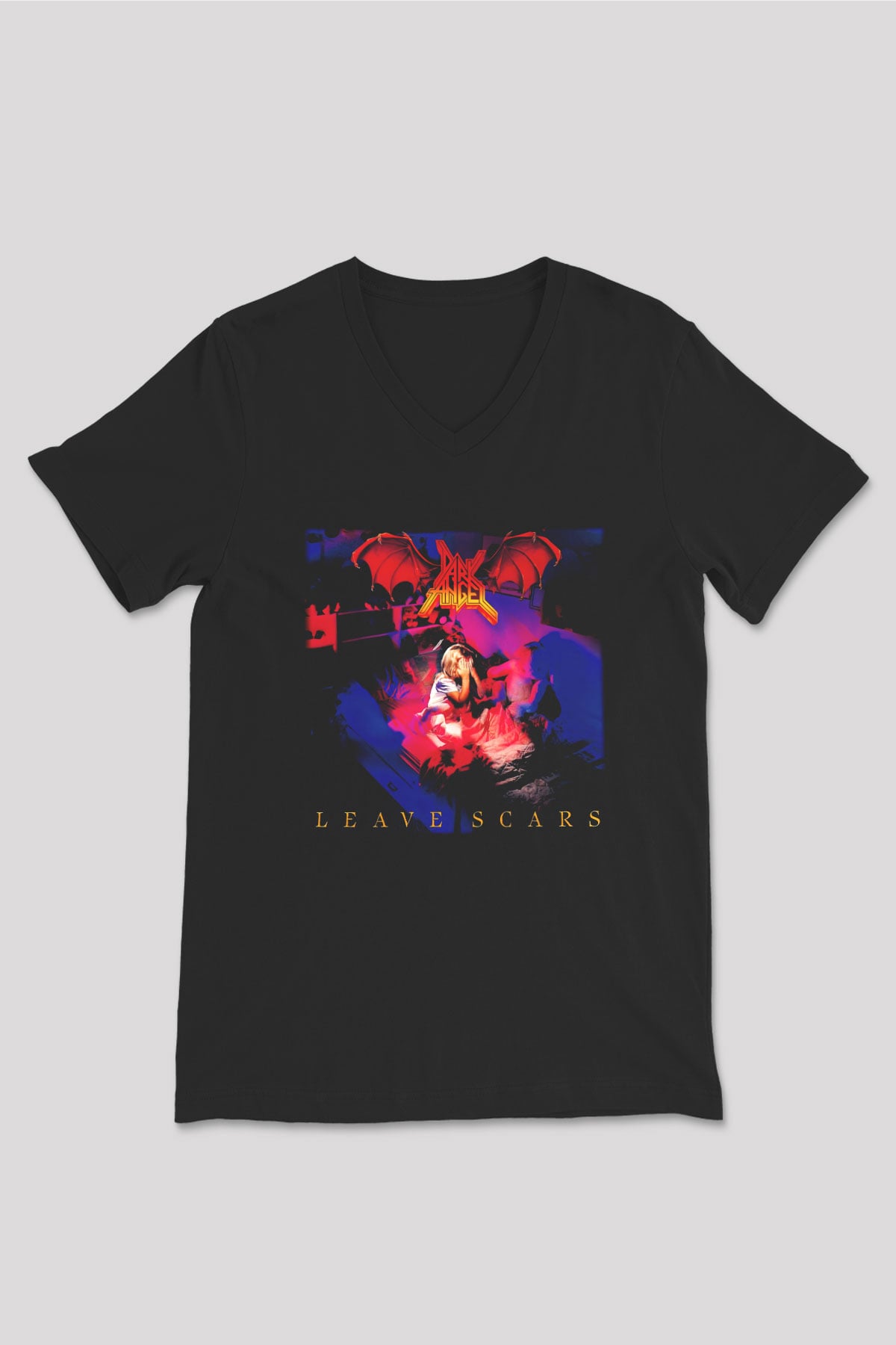 Dark Angel Siyah Unisex V Yaka Tişört T-Shirt