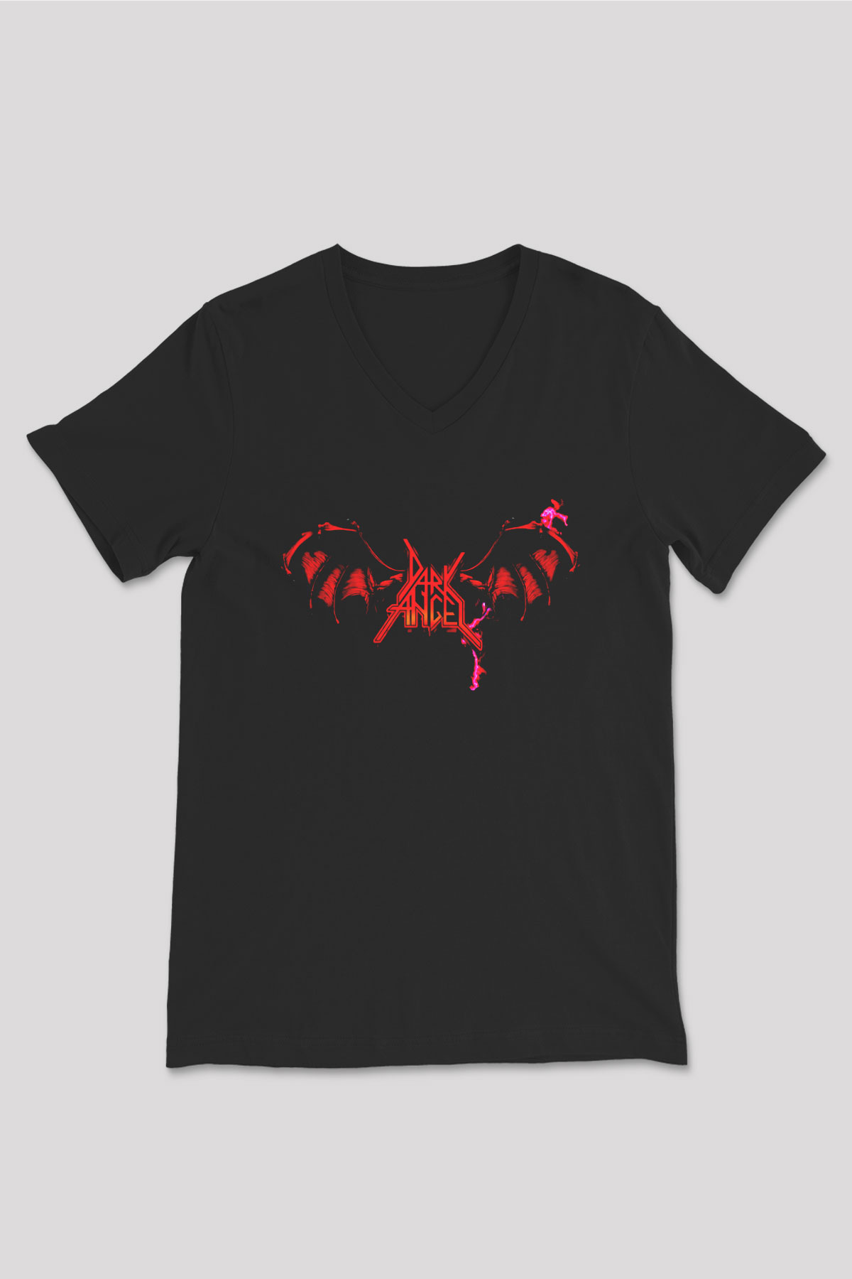 Dark Angel Siyah Unisex V Yaka Tişört T-Shirt