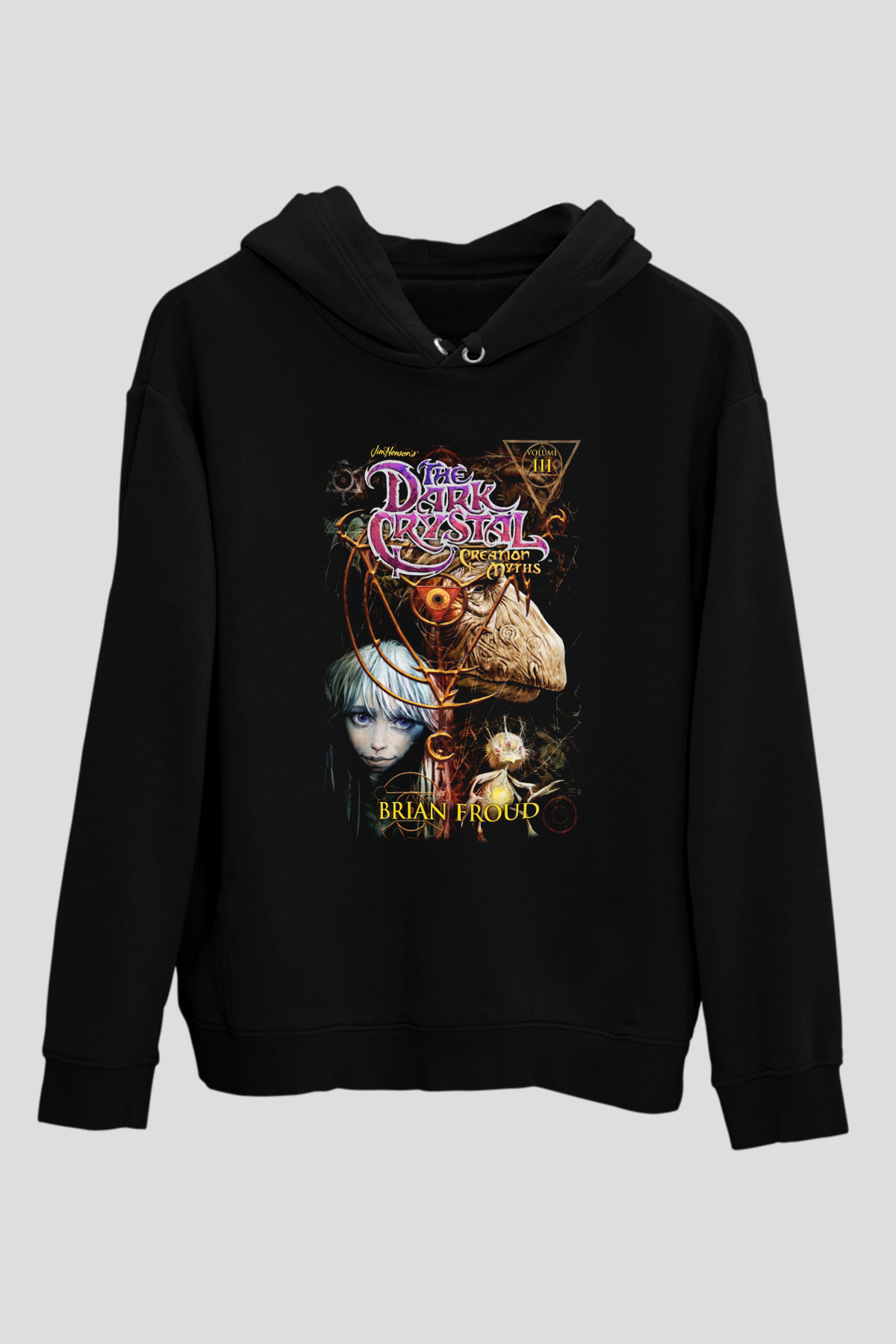 Dark Crystal Siyah Unisex Kapüşonlu Sweatshirt